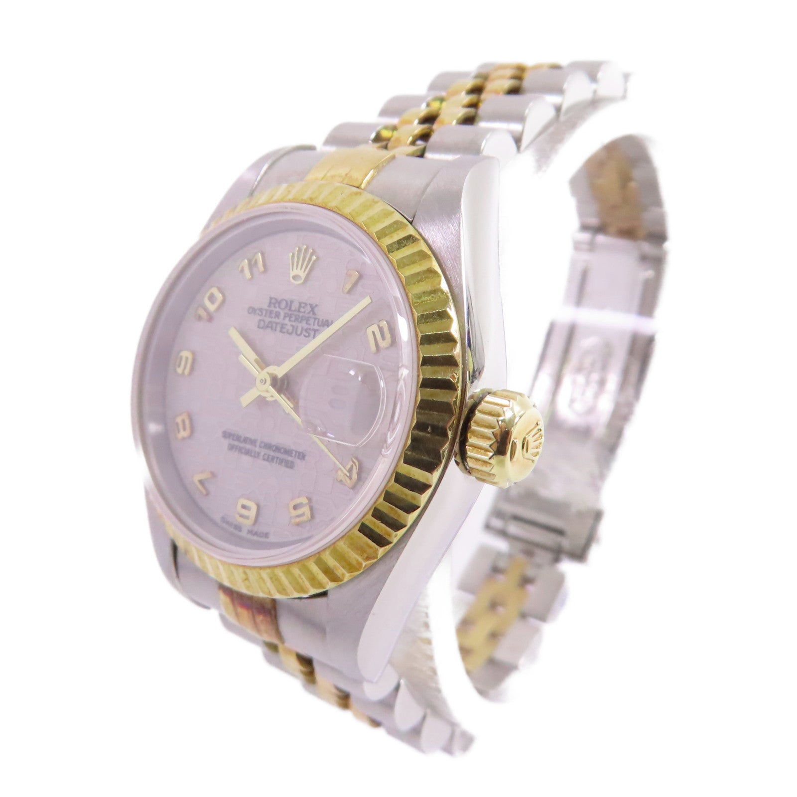 ROLEX Datejust 26mm Watch不鏽鋼/18K黃金自動機芯手錶淺粉紅色