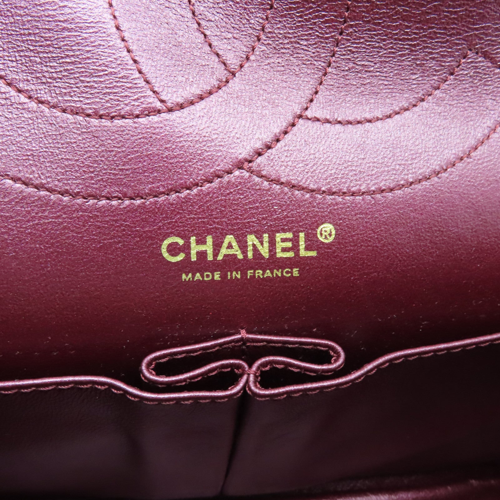 CHANEL 【激減優惠】菱格牛皮皮革2.55金扣鏈帶肩背袋紅色