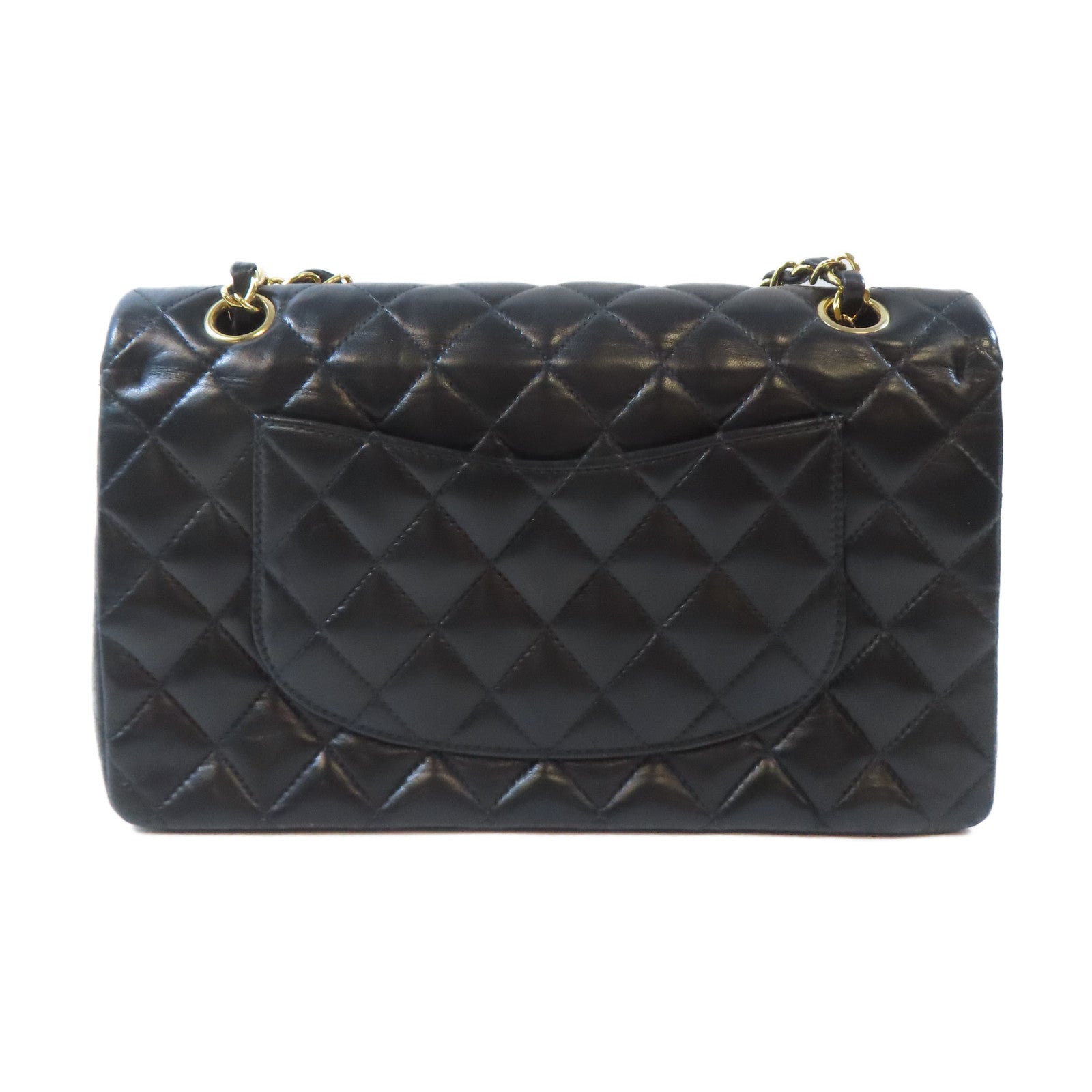 CHANEL 【激減優惠】菱格羊皮皮革Classic 25金扣鏈帶肩背袋黑色
