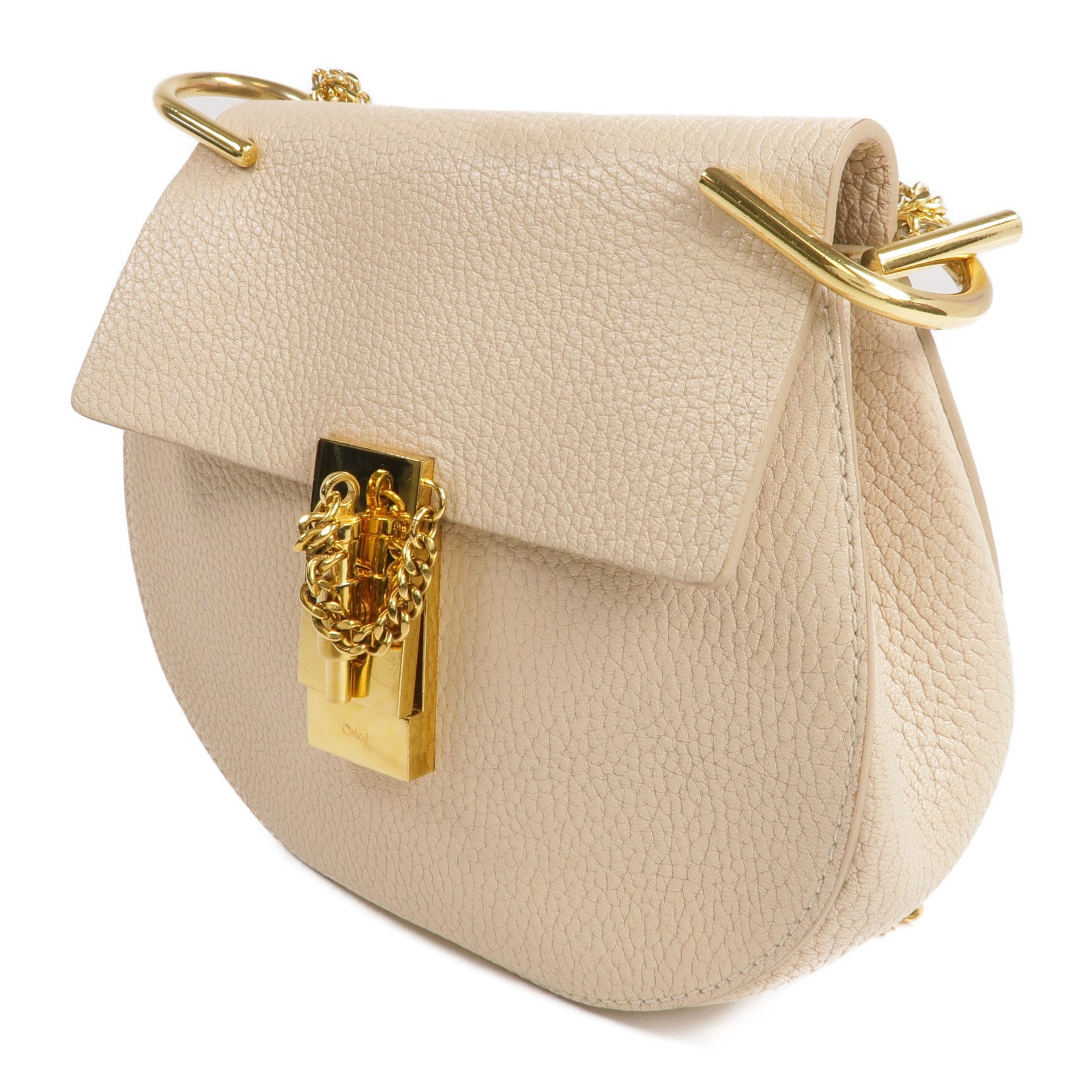 Chloe 牛皮皮革金扣鏈帶肩背袋