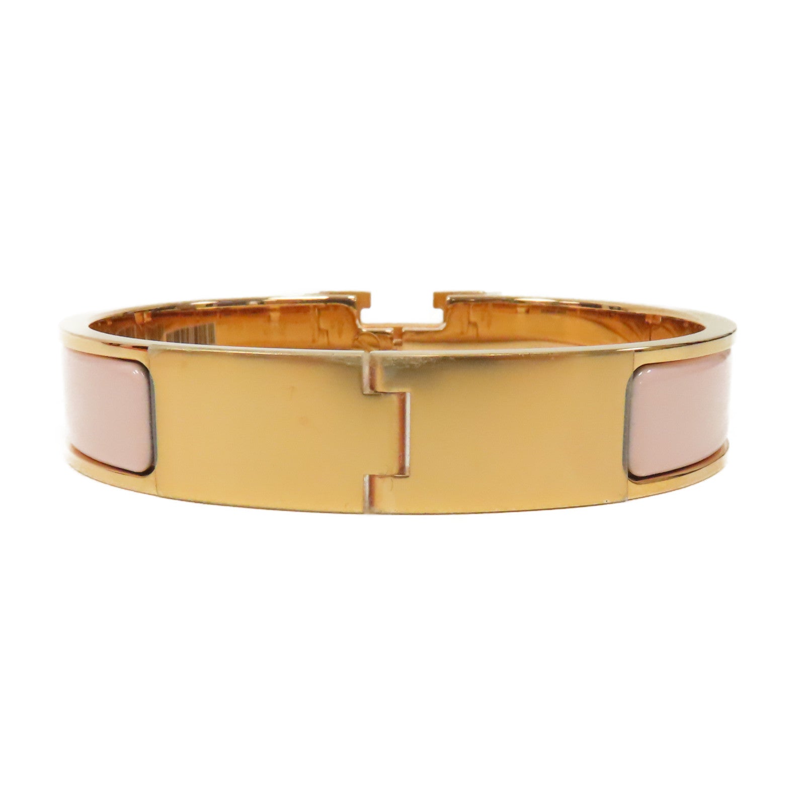 HERMES 金屬Clic H Bracelet手鐲粉紅色