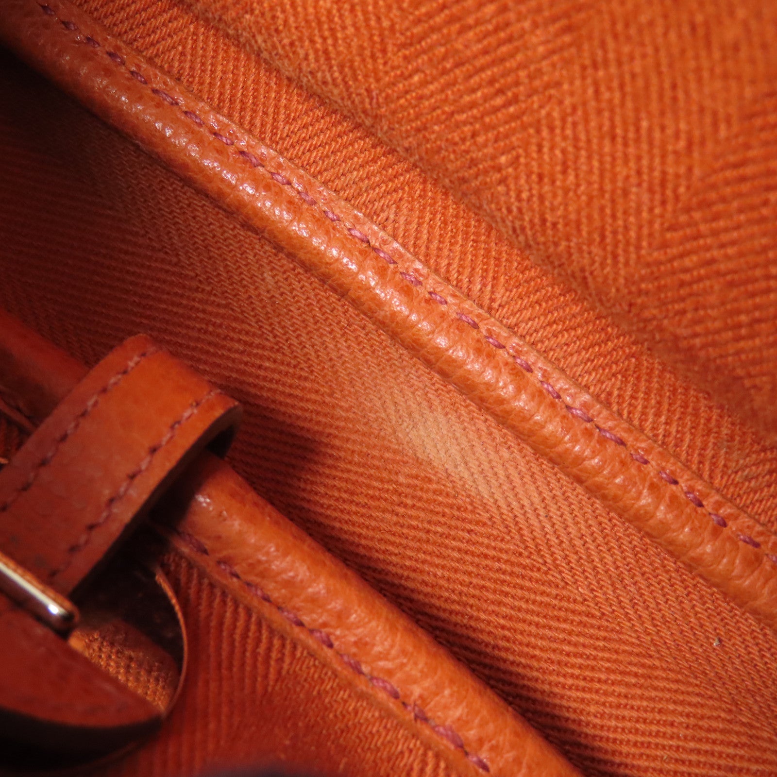 HERMES 【激減優惠】帆布/牛皮皮革Sac Colorado銀扣肩背袋