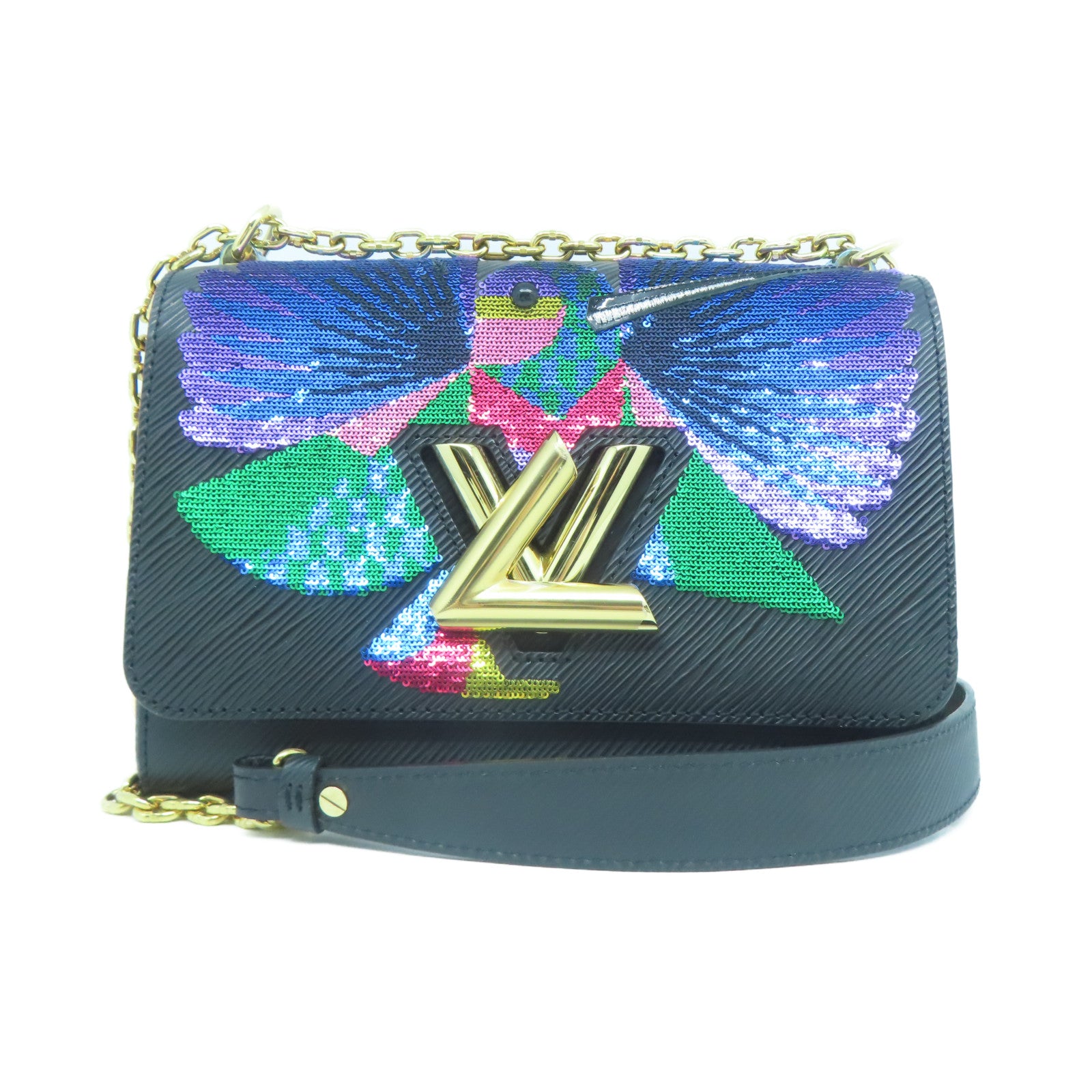 LOUIS VUITTON 【激減優惠】Epi Twist MM金扣鏈帶肩背袋黑色