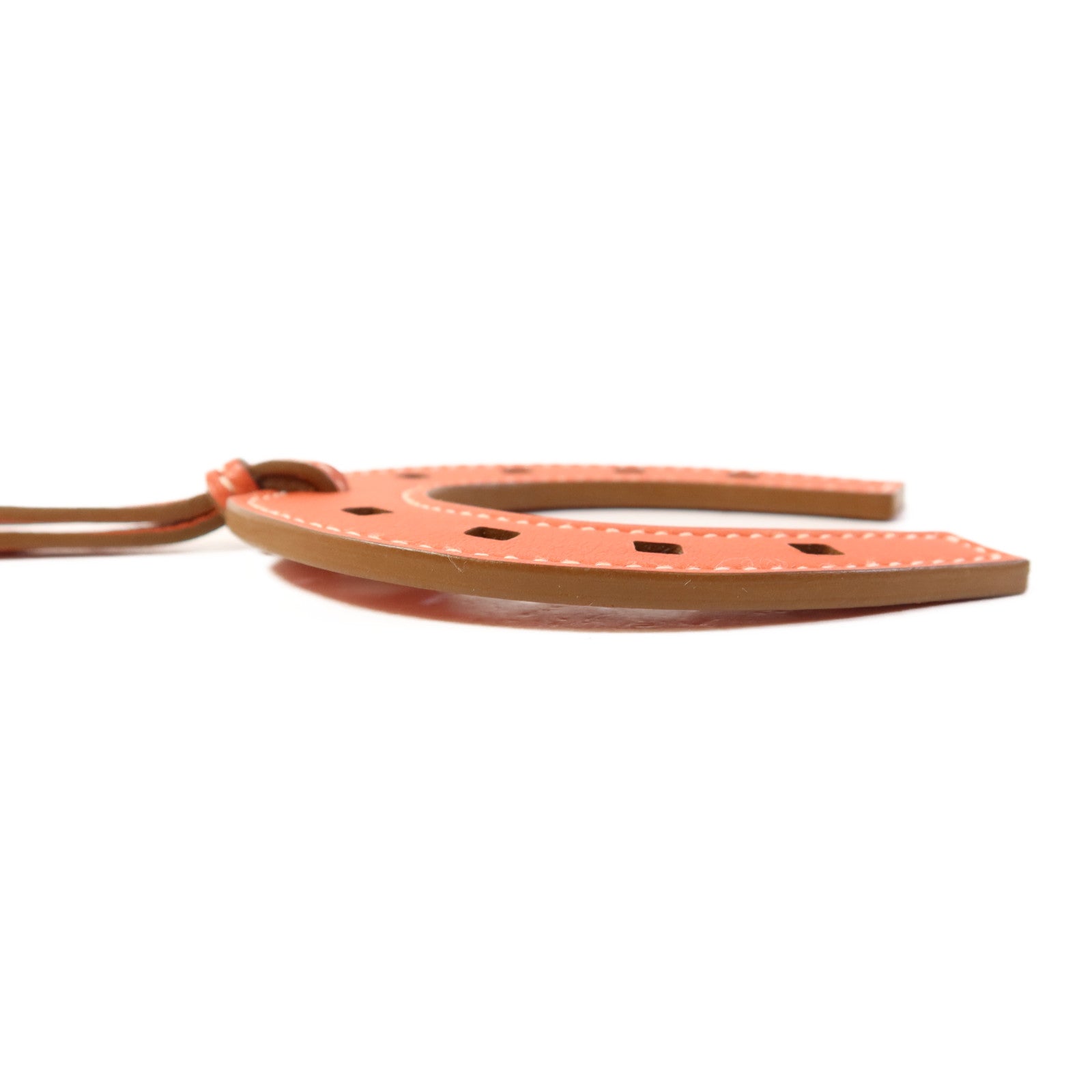 HERMES 【激減優惠】Swift皮革Padlock Horseshoe Charm掛飾Sanguine