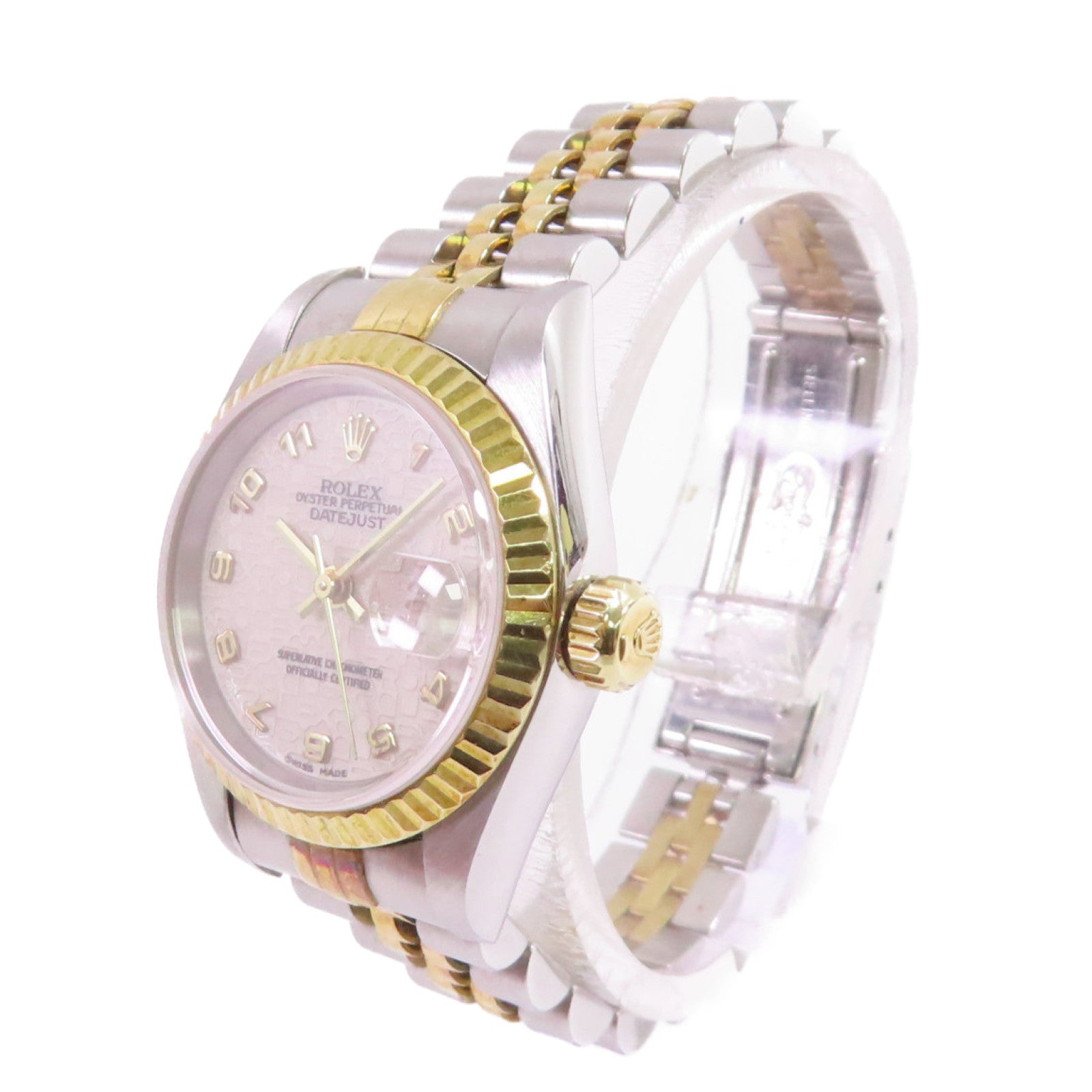 ROLEX Datejust 26mm Watch不鏽鋼/18K黃金自動機芯手錶淺粉紅色