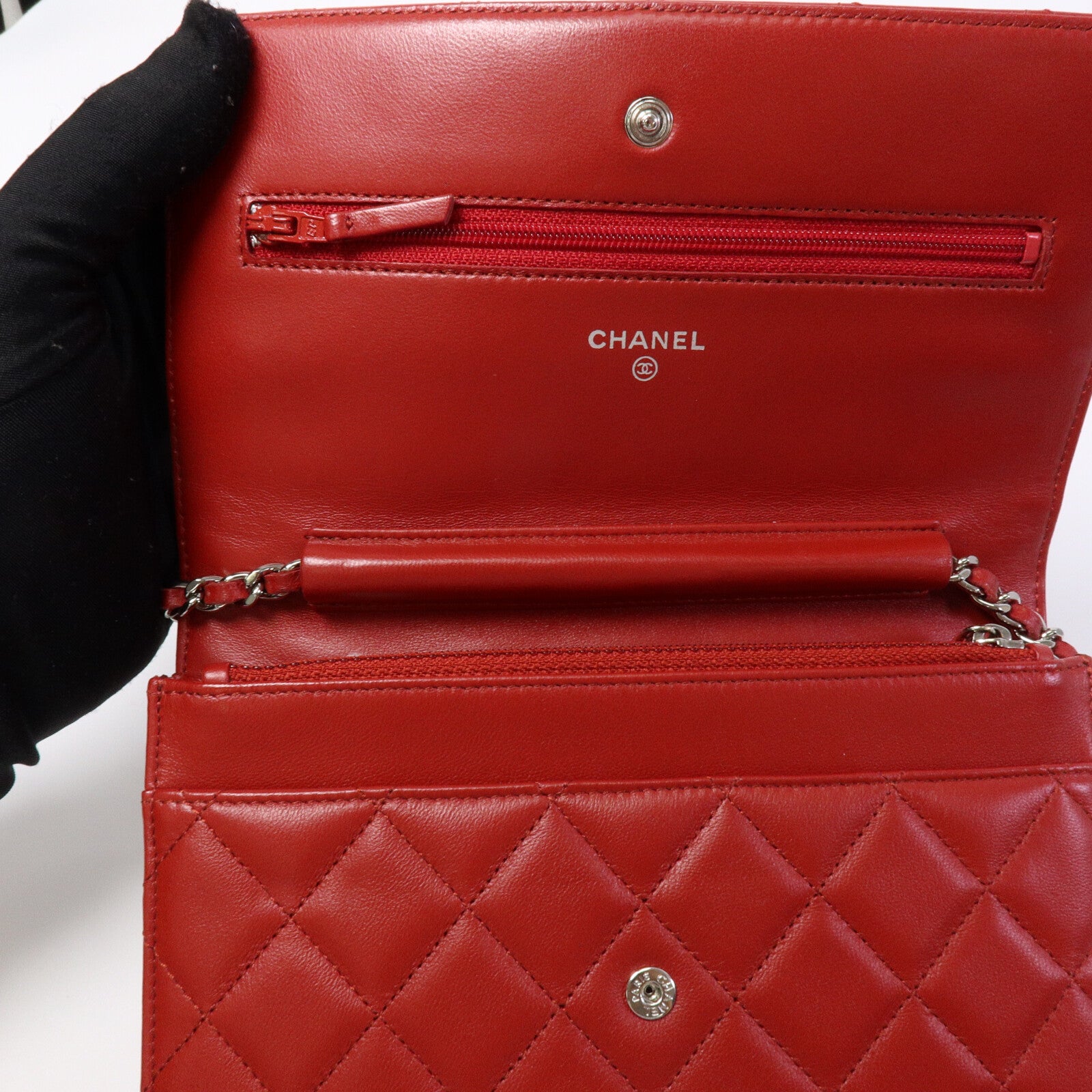 CHANEL 羊皮皮革Wallet On Chain鏈帶肩背袋
