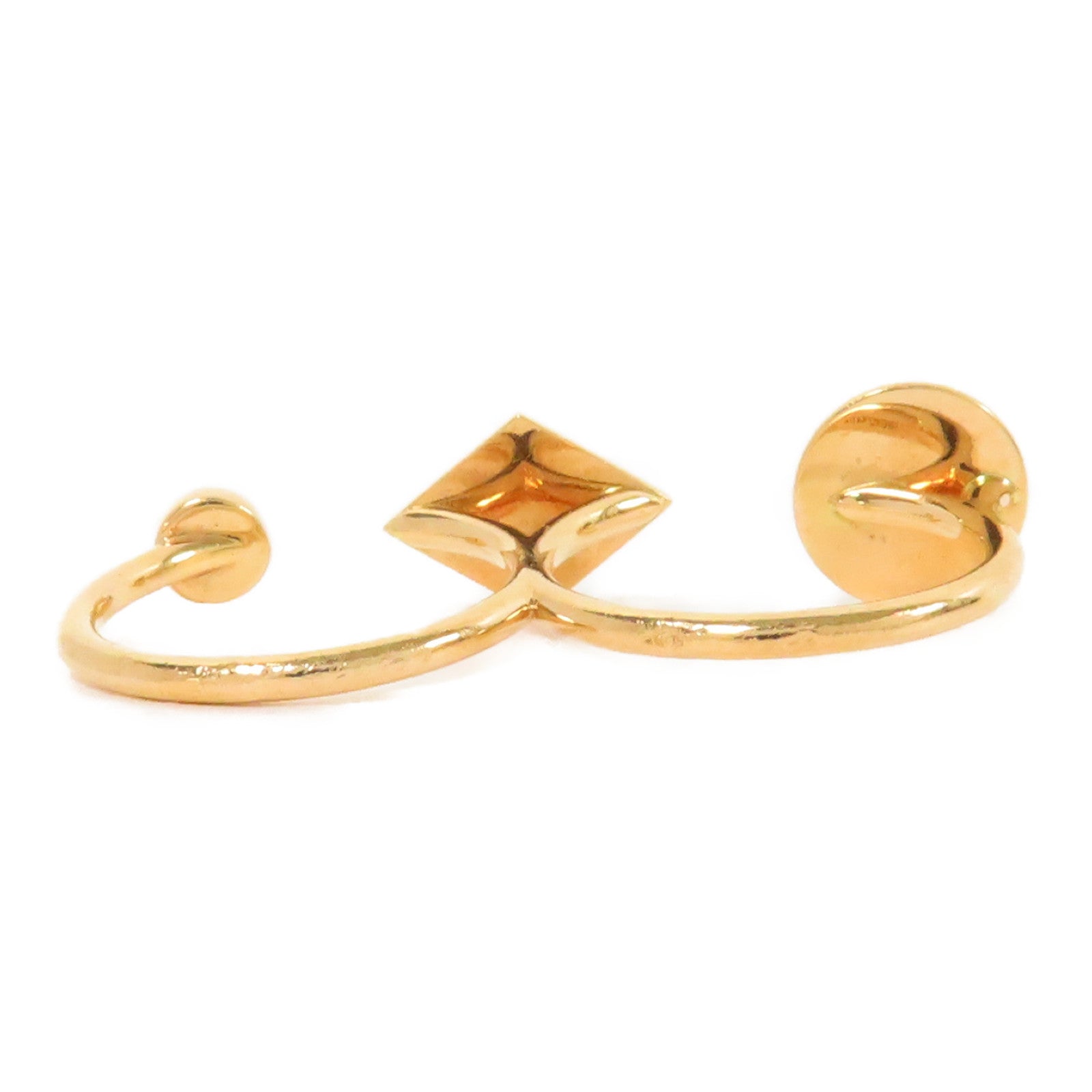 HERMES 【激減優惠】18K黃金Double Ring0.11ct鑽石戒指US#5.25/5.75