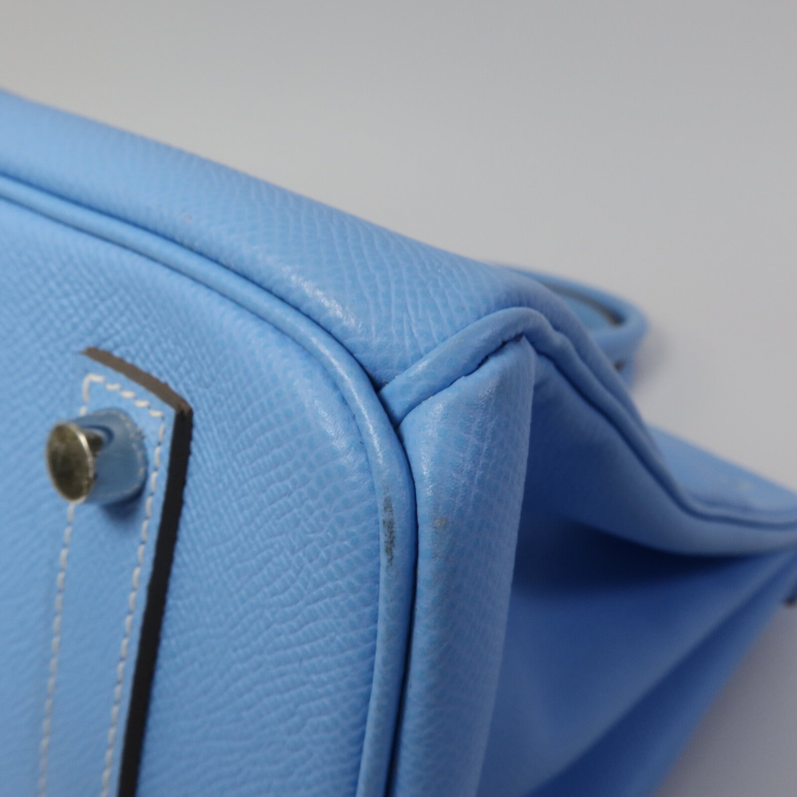HERMES Epsom皮革Birkin 35手挽袋Celeste/Mykonos