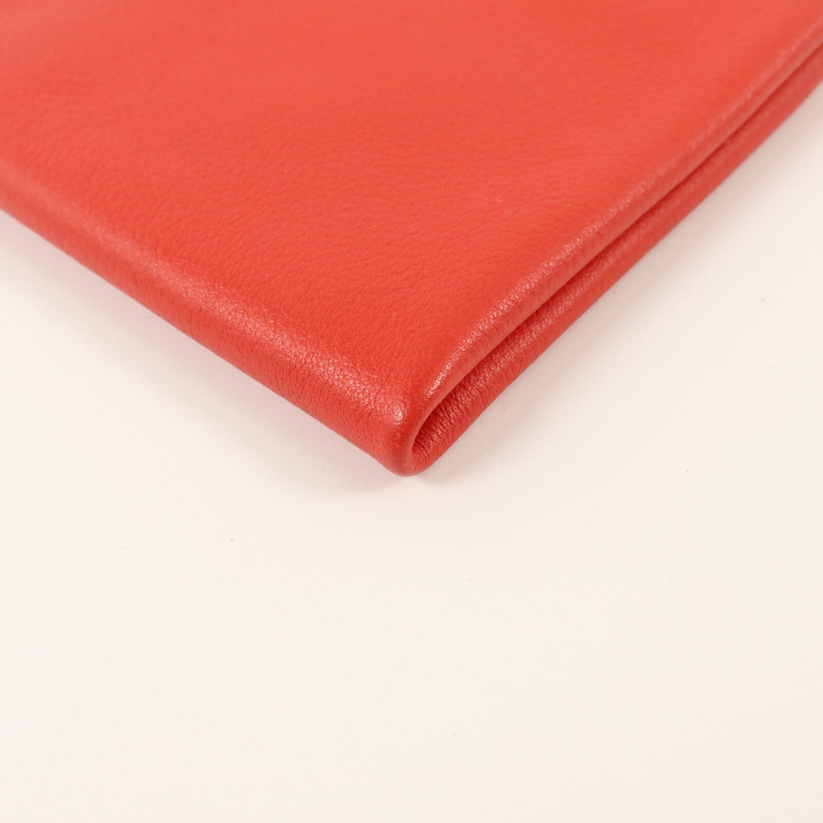HERMES Evercolor皮革Atout Pouch 14(PM)小袋Rouge Casaque/Bleu Du Nord