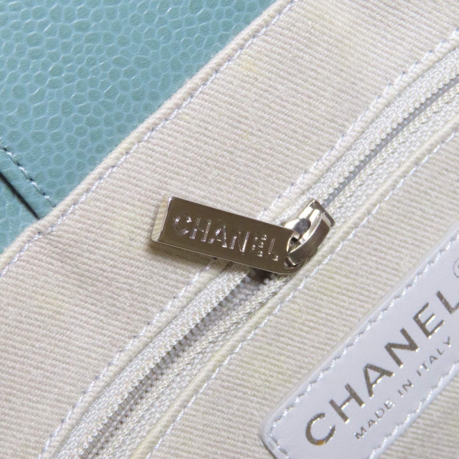 CHANEL 【激減優惠】牛皮皮革Tote Bag銀扣鏈帶手挽袋綠色