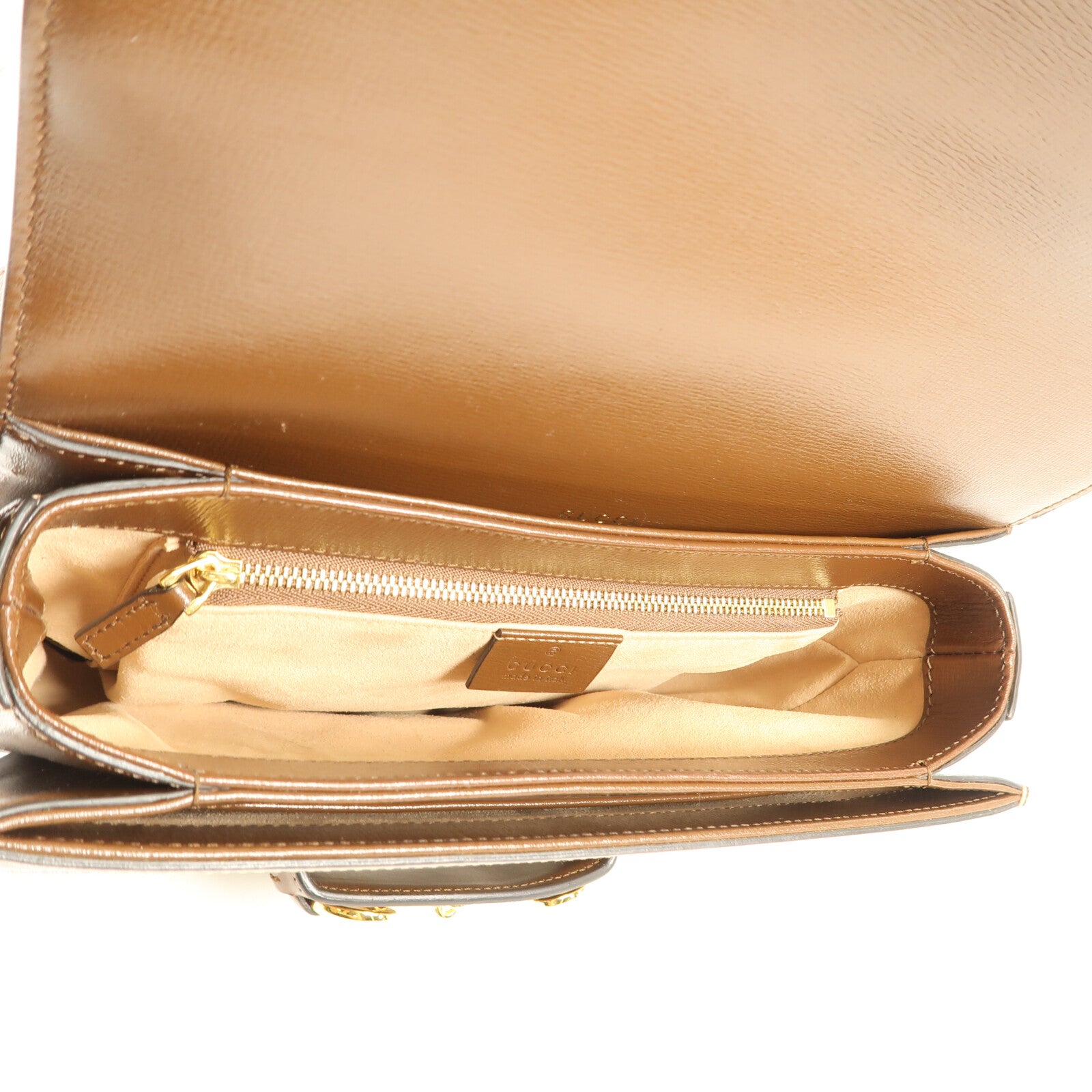 GUCCI 塗層皮革Morsebit 1955金扣肩背袋