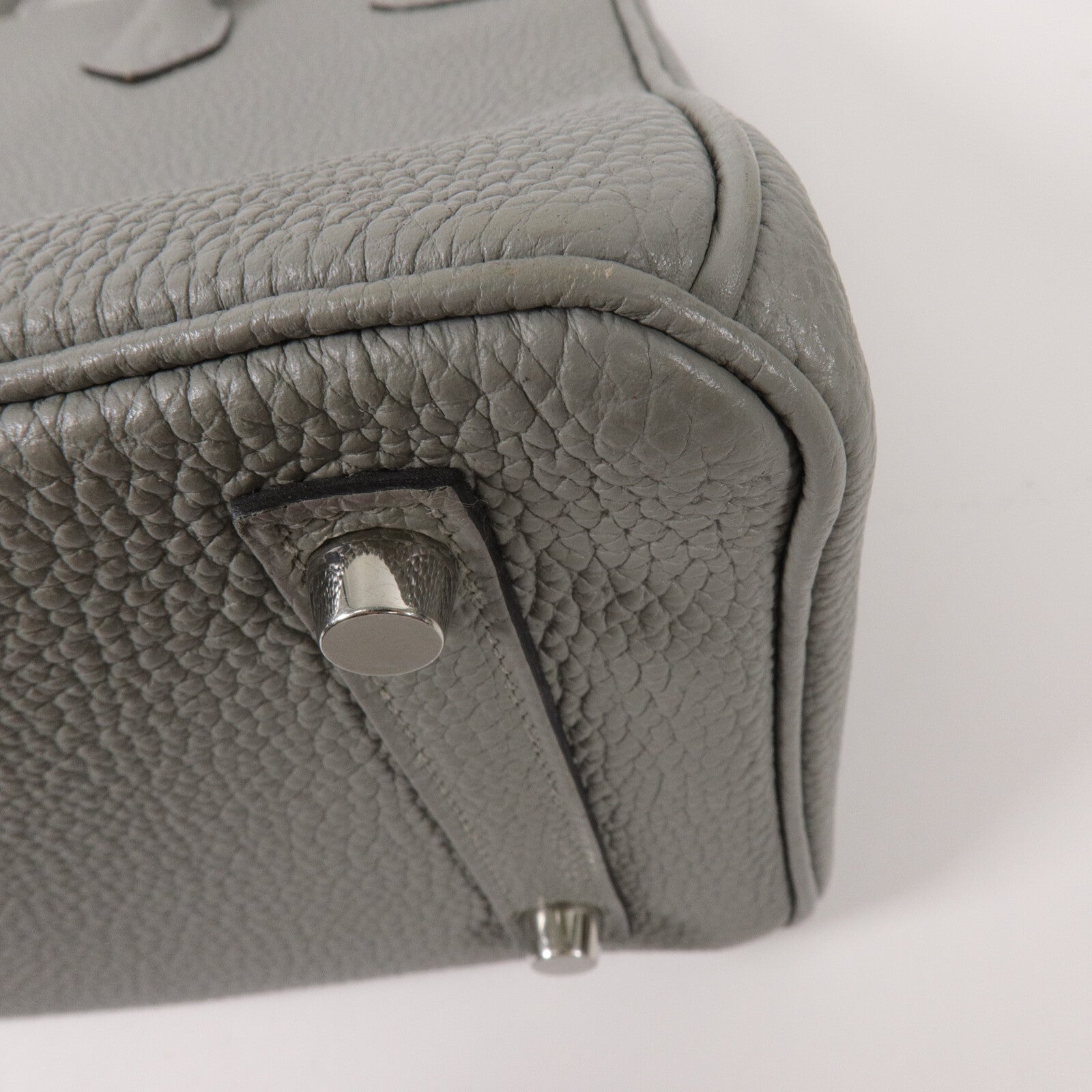 HERMES Clemence皮革Birkin 25手挽袋Gris Mouette