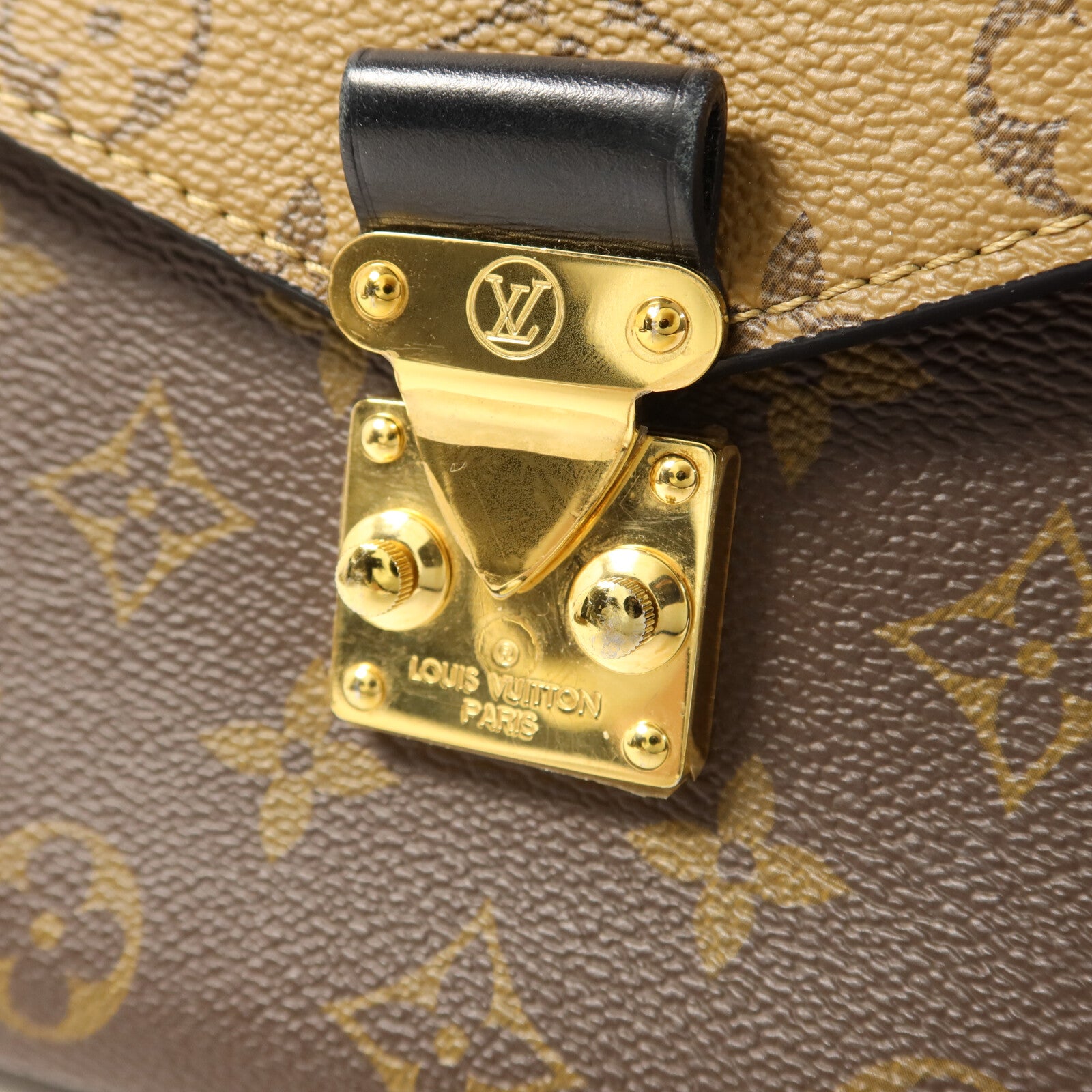LOUIS VUITTON Monogram Reverse Pochette Metis金扣手挽肩背兩用袋