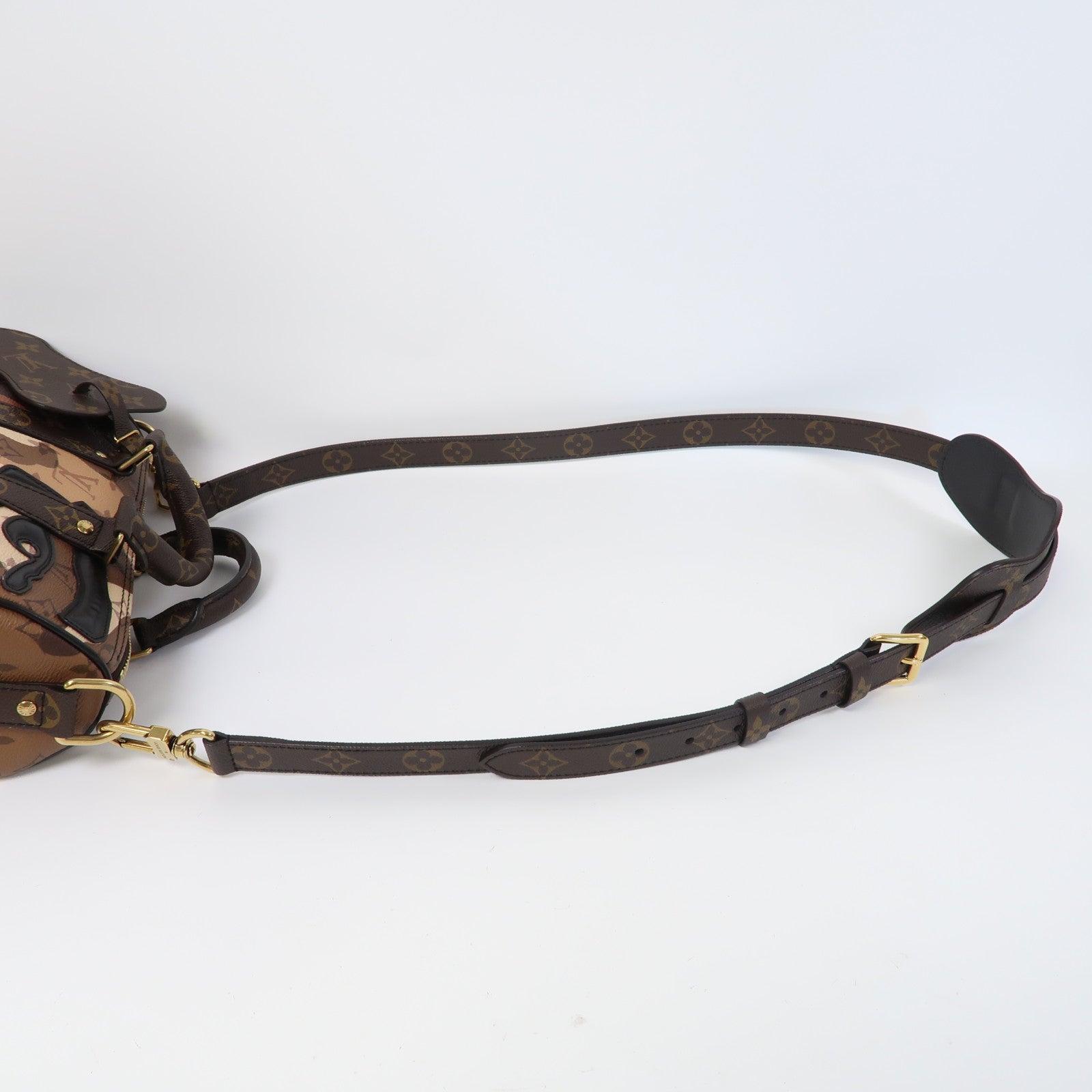 LOUIS VUITTON Monogram Keepall Bandouliere 25金扣手挽肩背兩用袋啡色