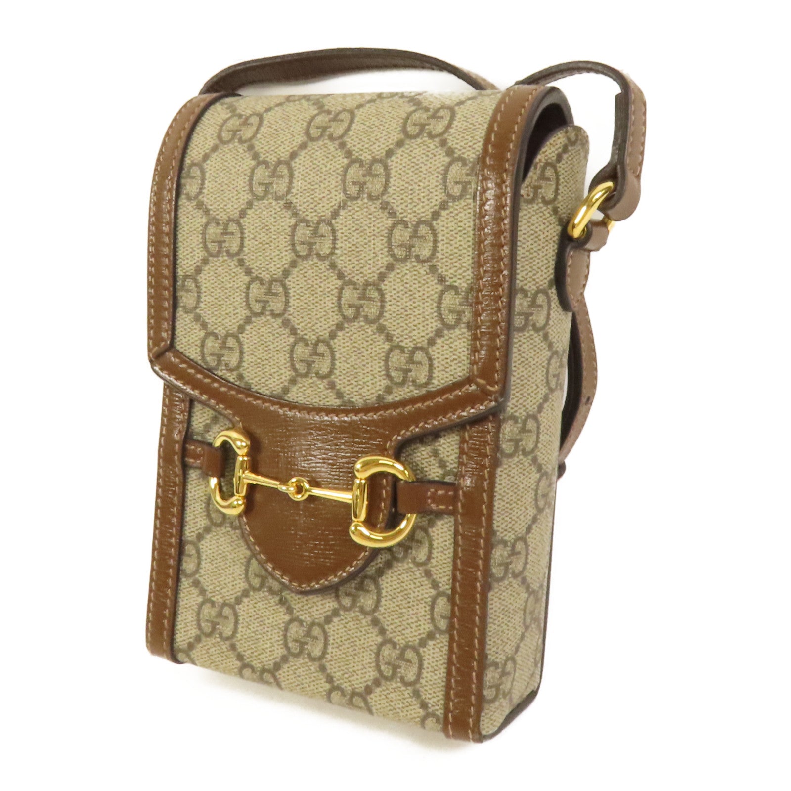 GUCCI 塗層帆布Horsebit 1955 Mini金扣肩背袋
