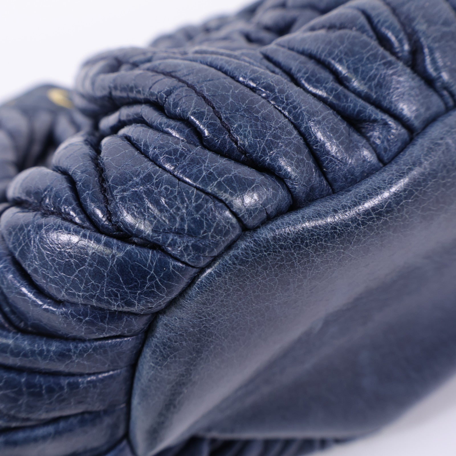 Miu Miu 牛皮皮革Chain Shoulder金扣鏈帶肩背袋