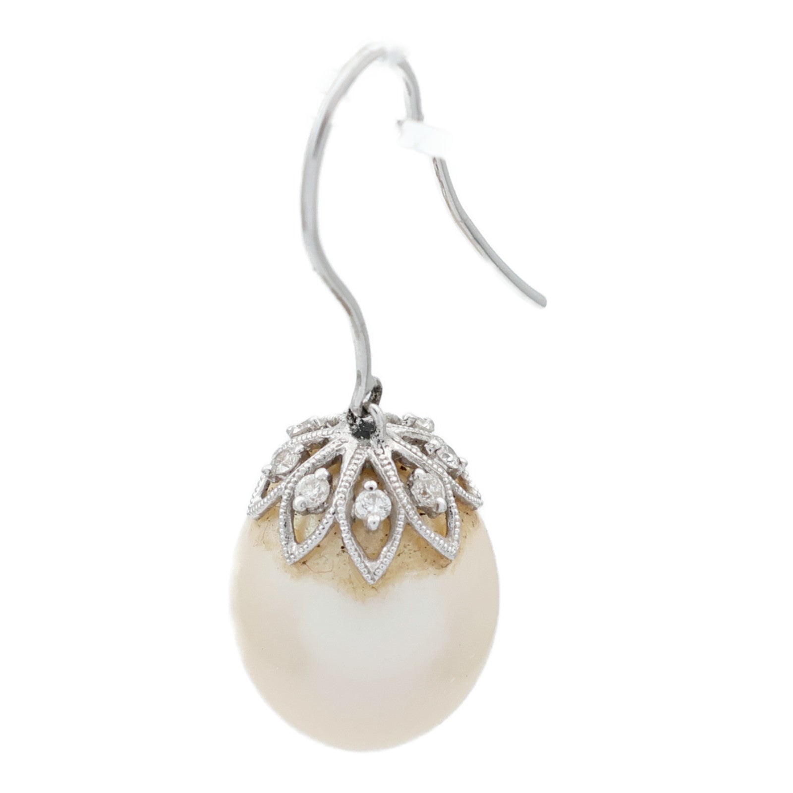 JEWELRY 18K白金Pearl Diamond Earrings珍珠鑽石耳環