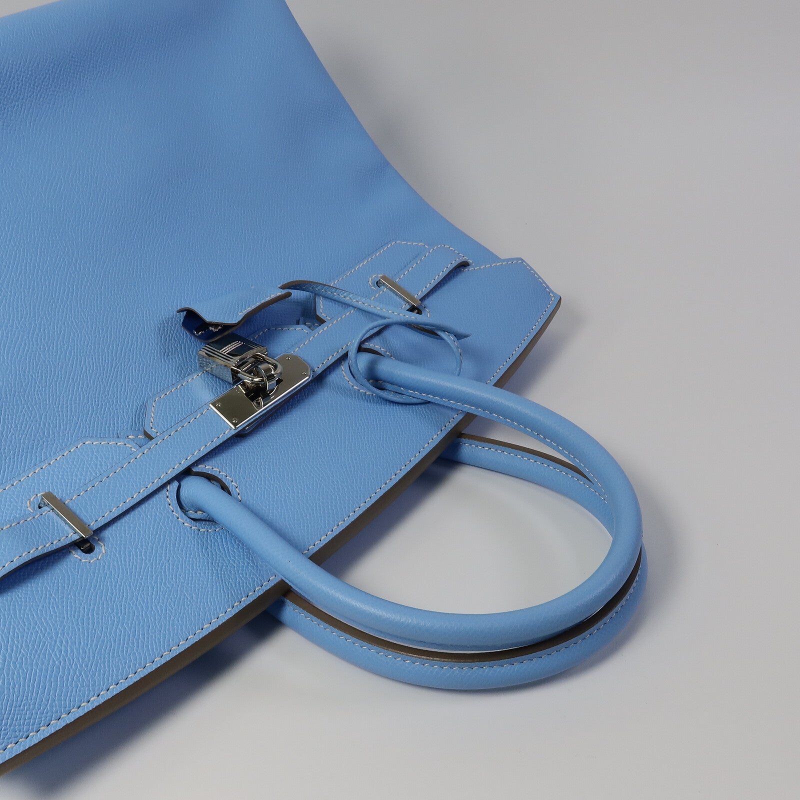 HERMES Epsom皮革Birkin 35手挽袋Celeste/Mykonos