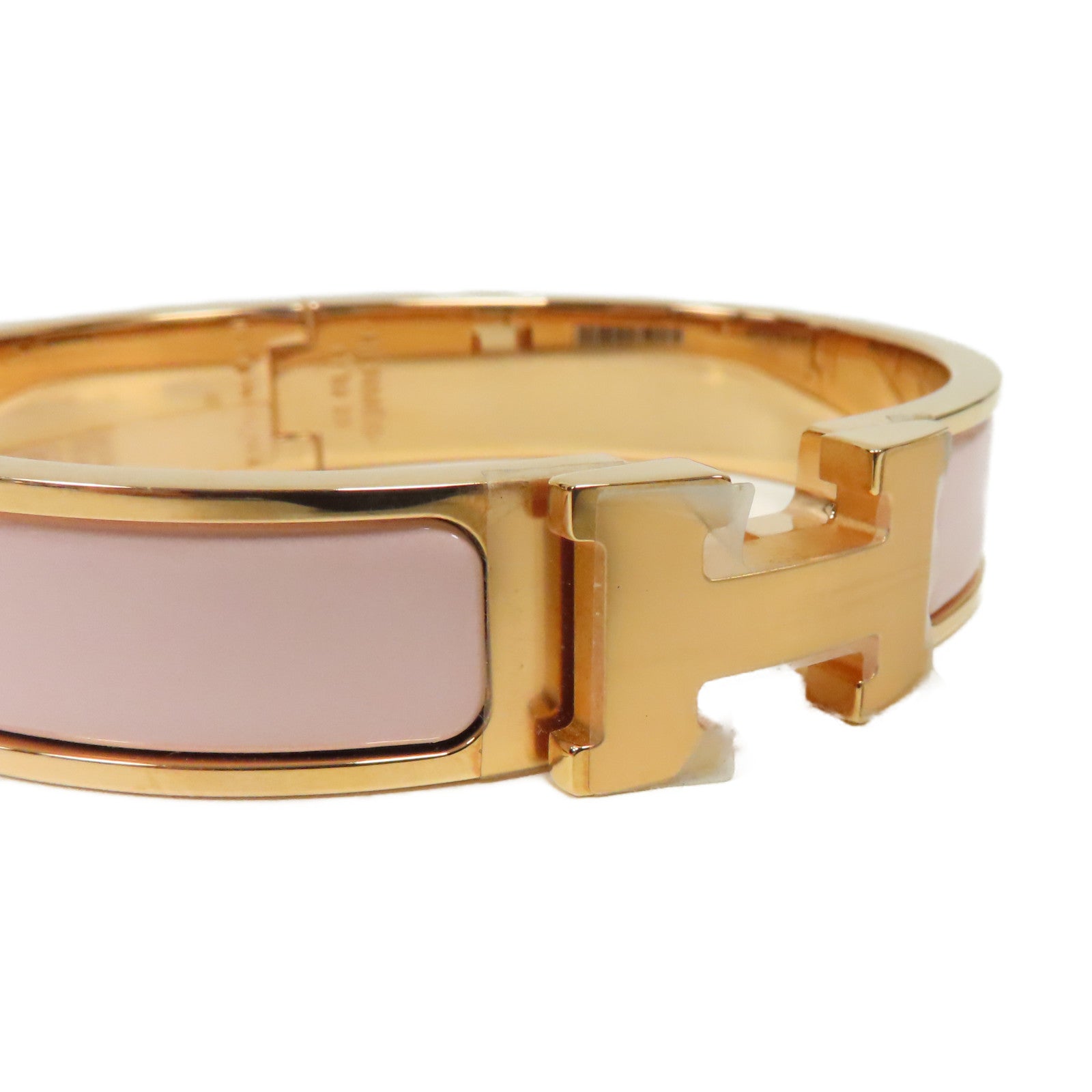 HERMES 金屬Clic H Bracelet手鐲粉紅色