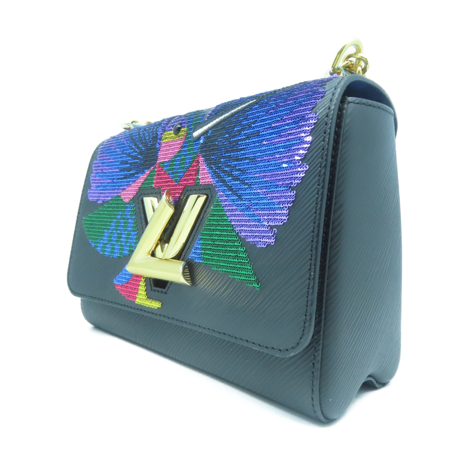 LOUIS VUITTON 【激減優惠】Epi Twist MM金扣鏈帶肩背袋黑色
