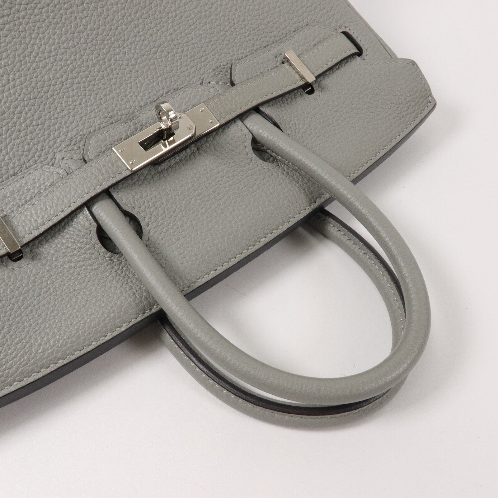 HERMES Clemence皮革Birkin 25手挽袋Gris Mouette