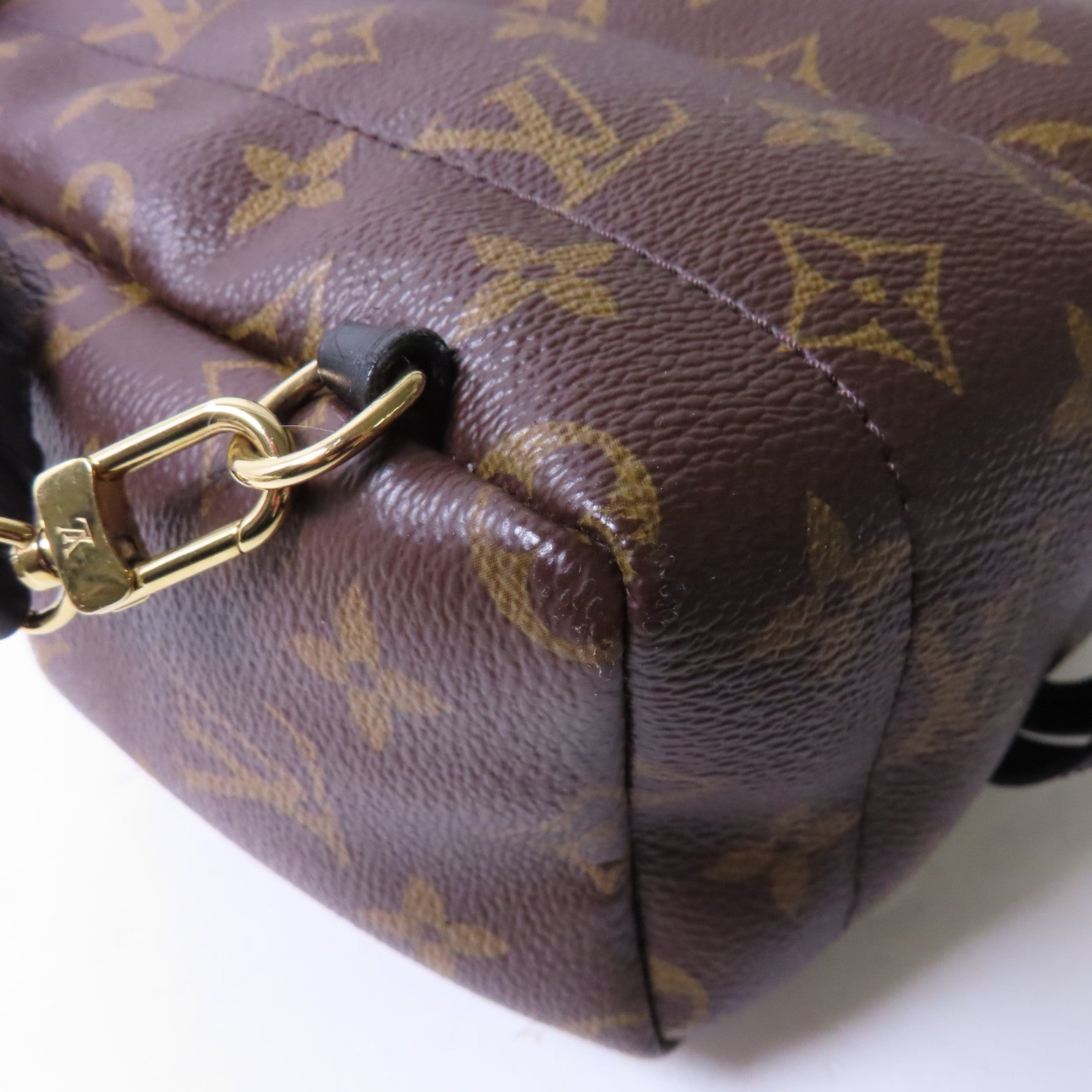 LOUIS VUITTON 【激減優惠】Monogram Palm Springs Mini金扣背包啡色