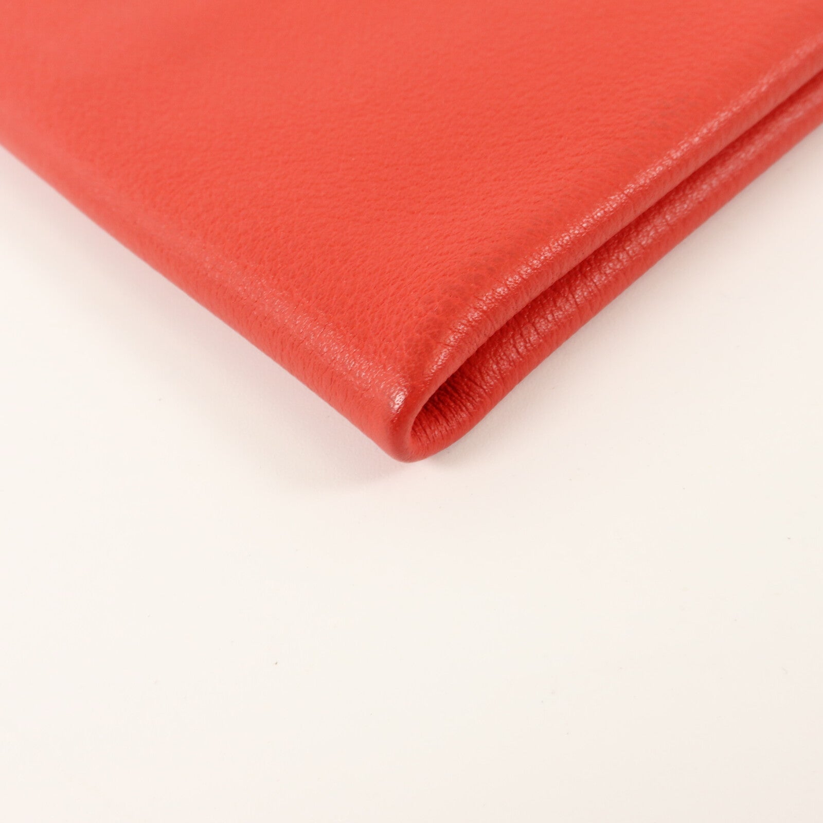 HERMES Evercolor皮革Atout Pouch 14(PM)小袋Rouge Casaque/Bleu Du Nord