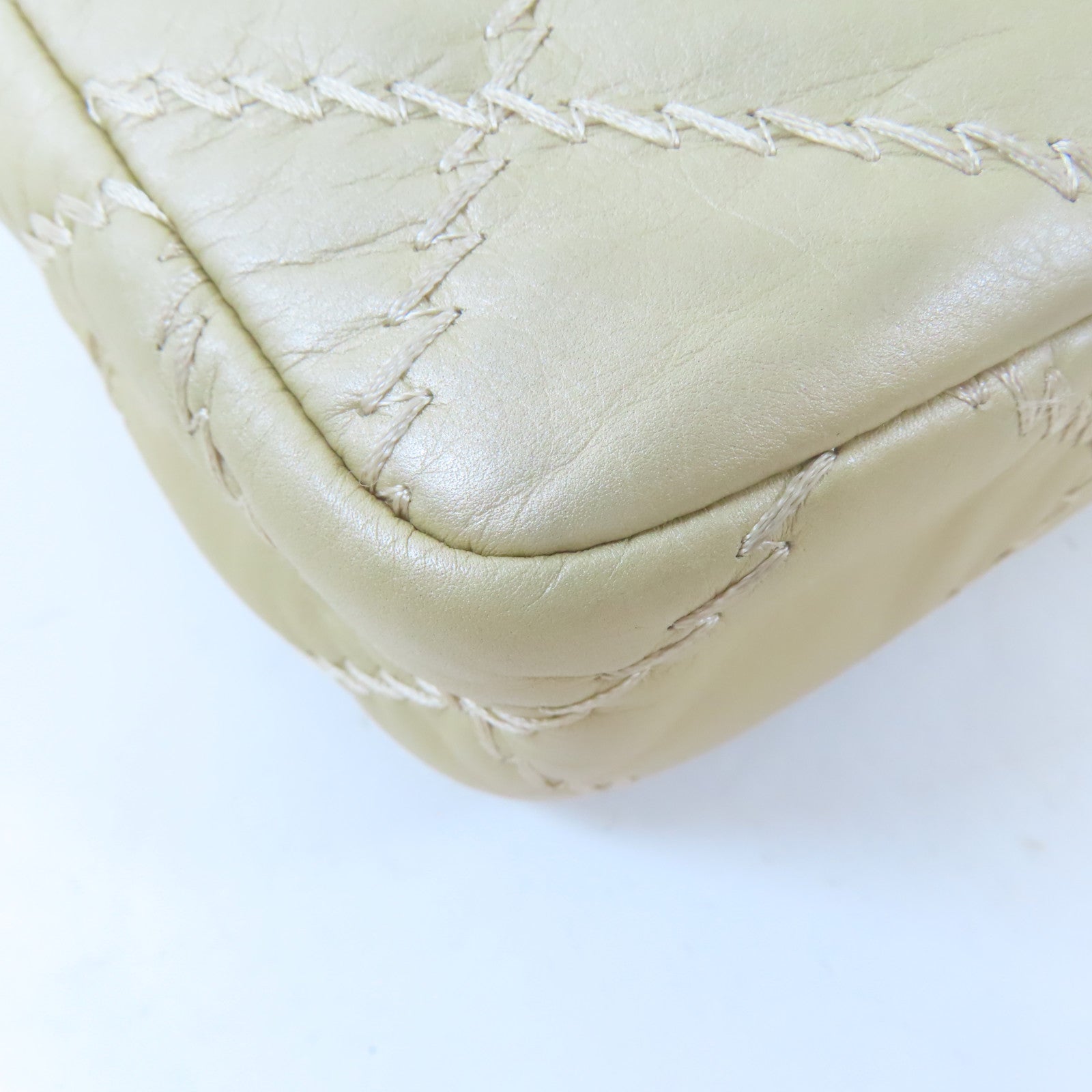 CHANEL 菱格羊皮皮革Chain Shoulder Bag銀扣鏈帶肩背袋金色