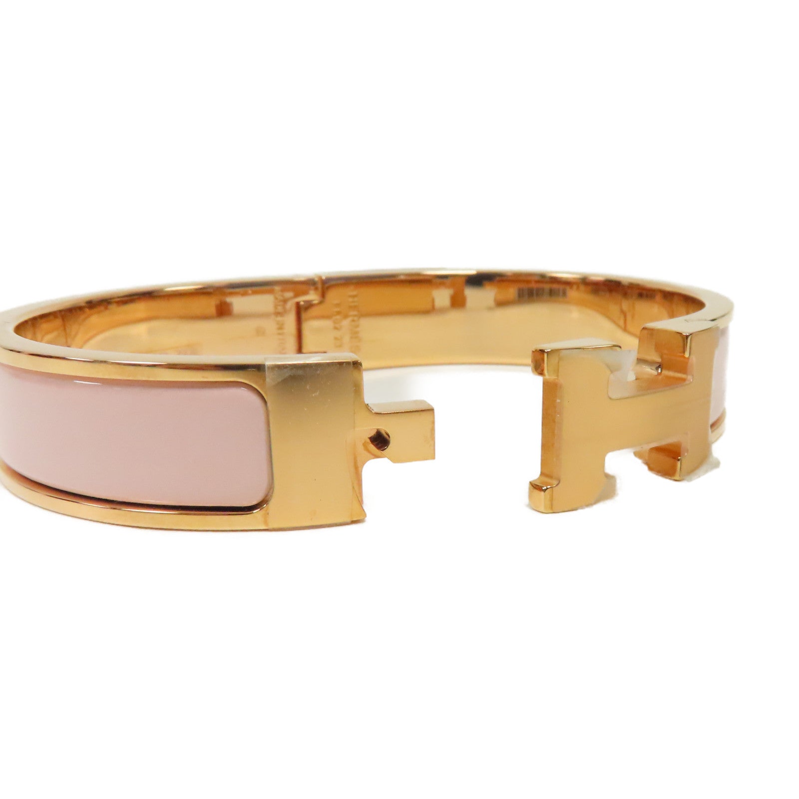 HERMES 金屬Clic H Bracelet手鐲粉紅色