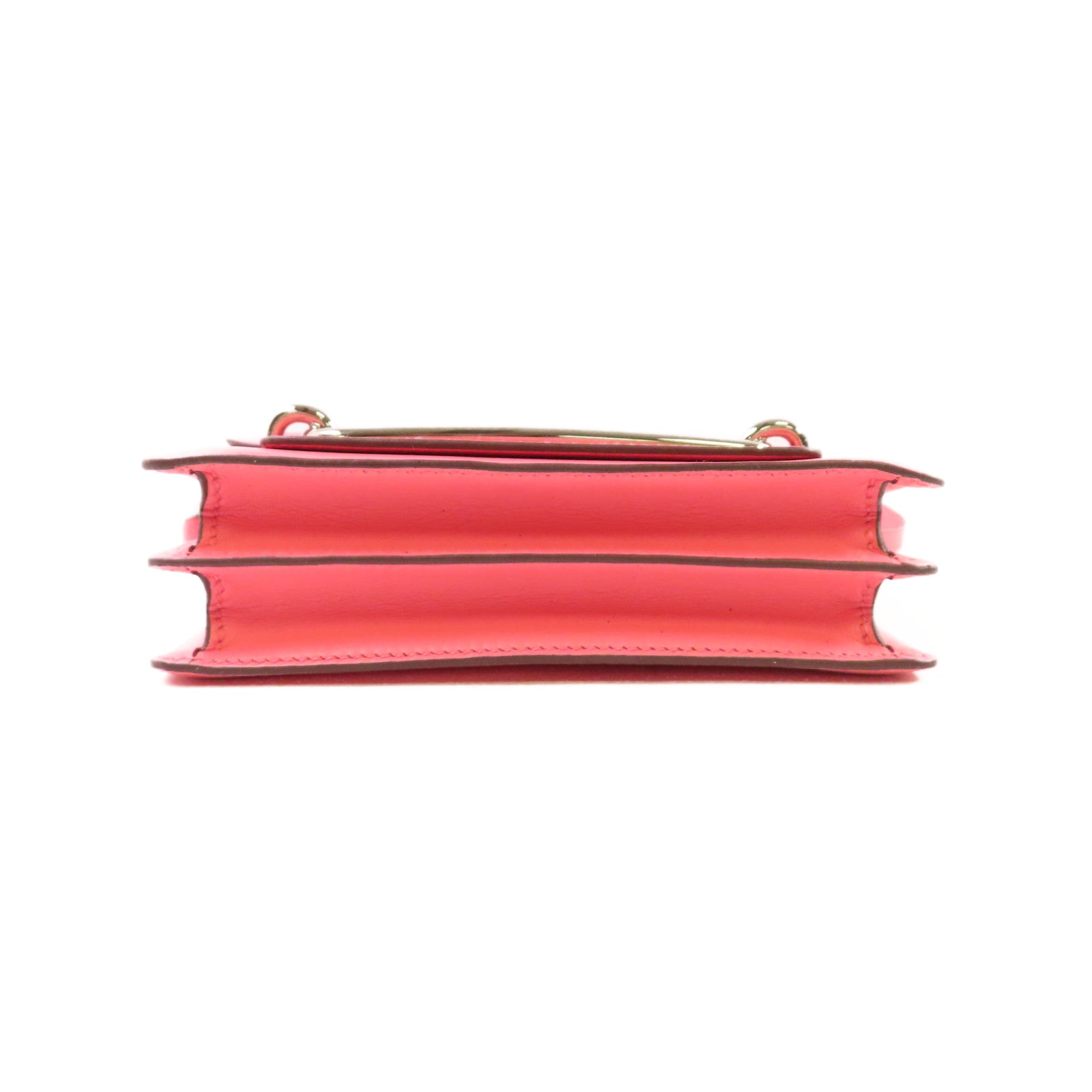 HERMES Swift皮革Mini Roulis Shoulder Bag銀扣肩背袋8W Rose Azalee/玫瑰杜鵑粉色