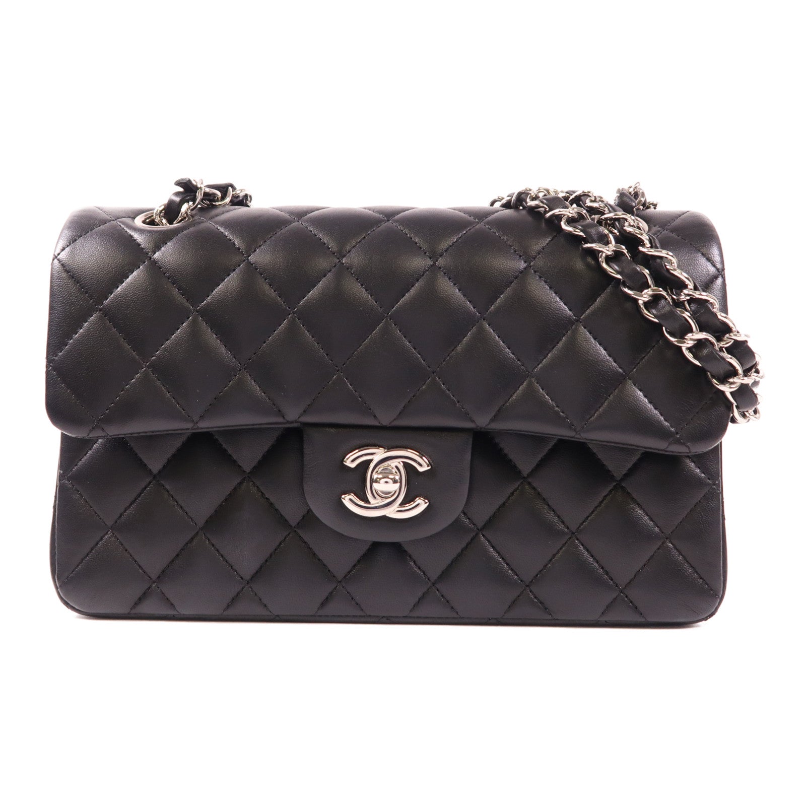 CHANEL 羊皮皮革Classic 23銀扣鏈帶肩背袋