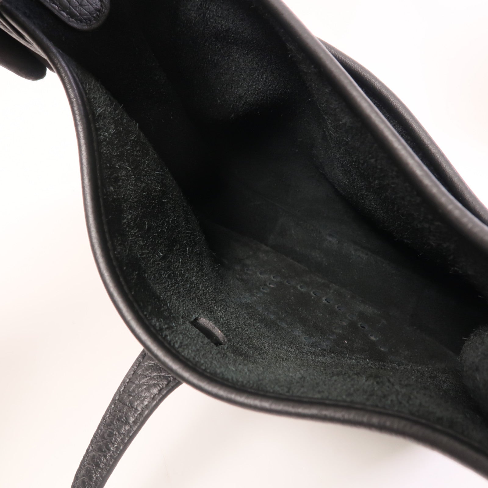 HERMES Clemence皮革Evelyne 23銀扣肩背袋Noir