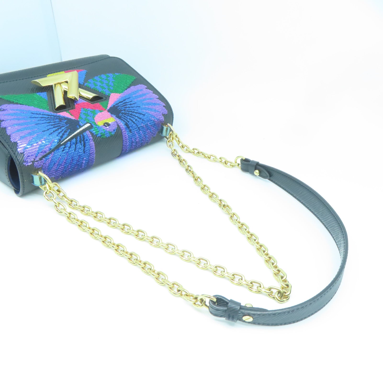 LOUIS VUITTON 【激減優惠】Epi Twist MM金扣鏈帶肩背袋黑色