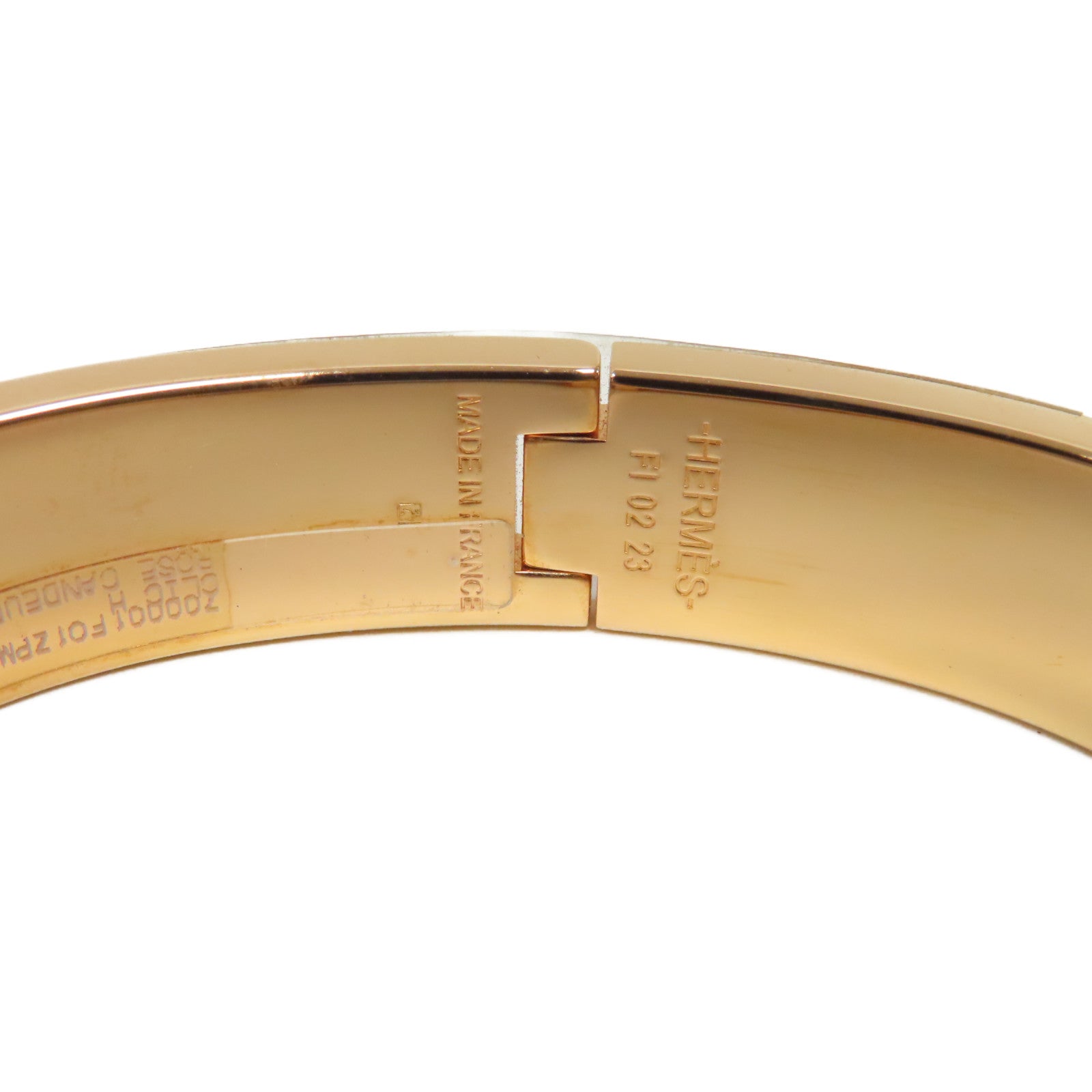 HERMES 金屬Clic H Bracelet手鐲粉紅色