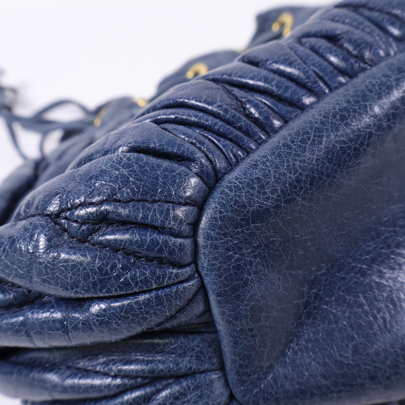 Miu Miu 牛皮皮革Chain Shoulder金扣鏈帶肩背袋