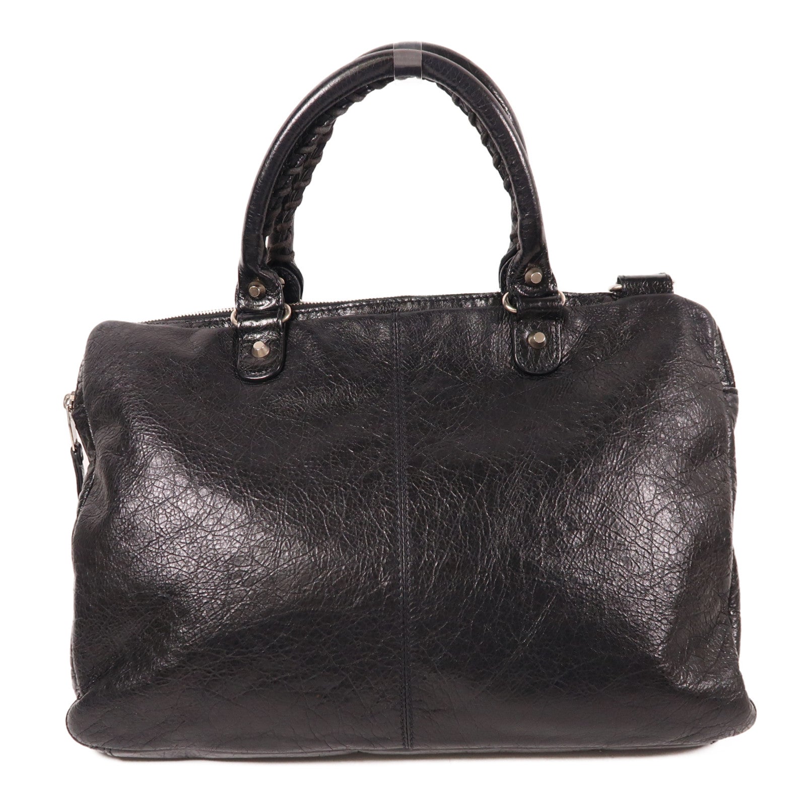 BALENCIAGA 牛皮皮革Bag銀扣手挽肩背兩用袋