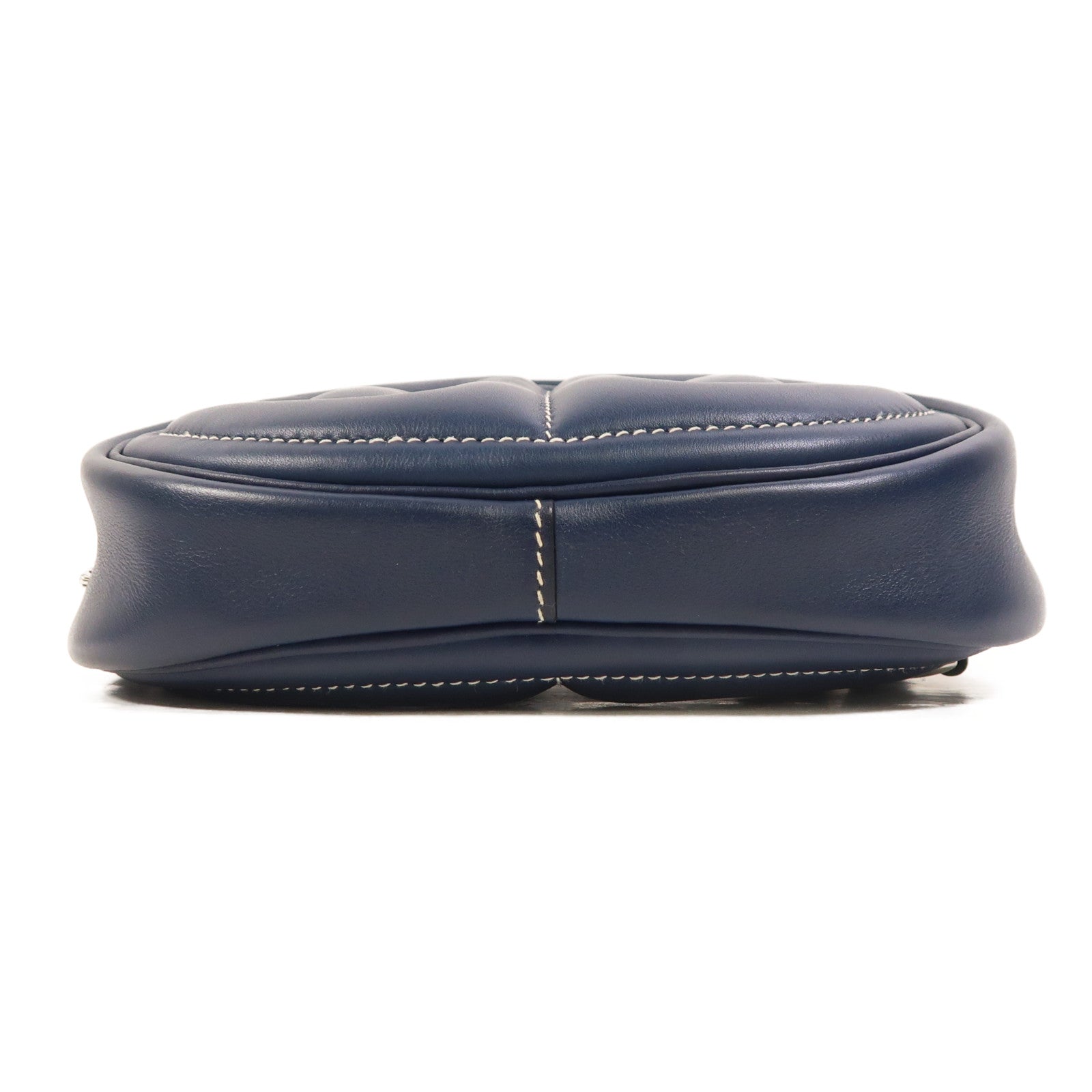 HERMES Swift皮革In The Loop銀扣肩背袋Bleu Navy/Terre Battue