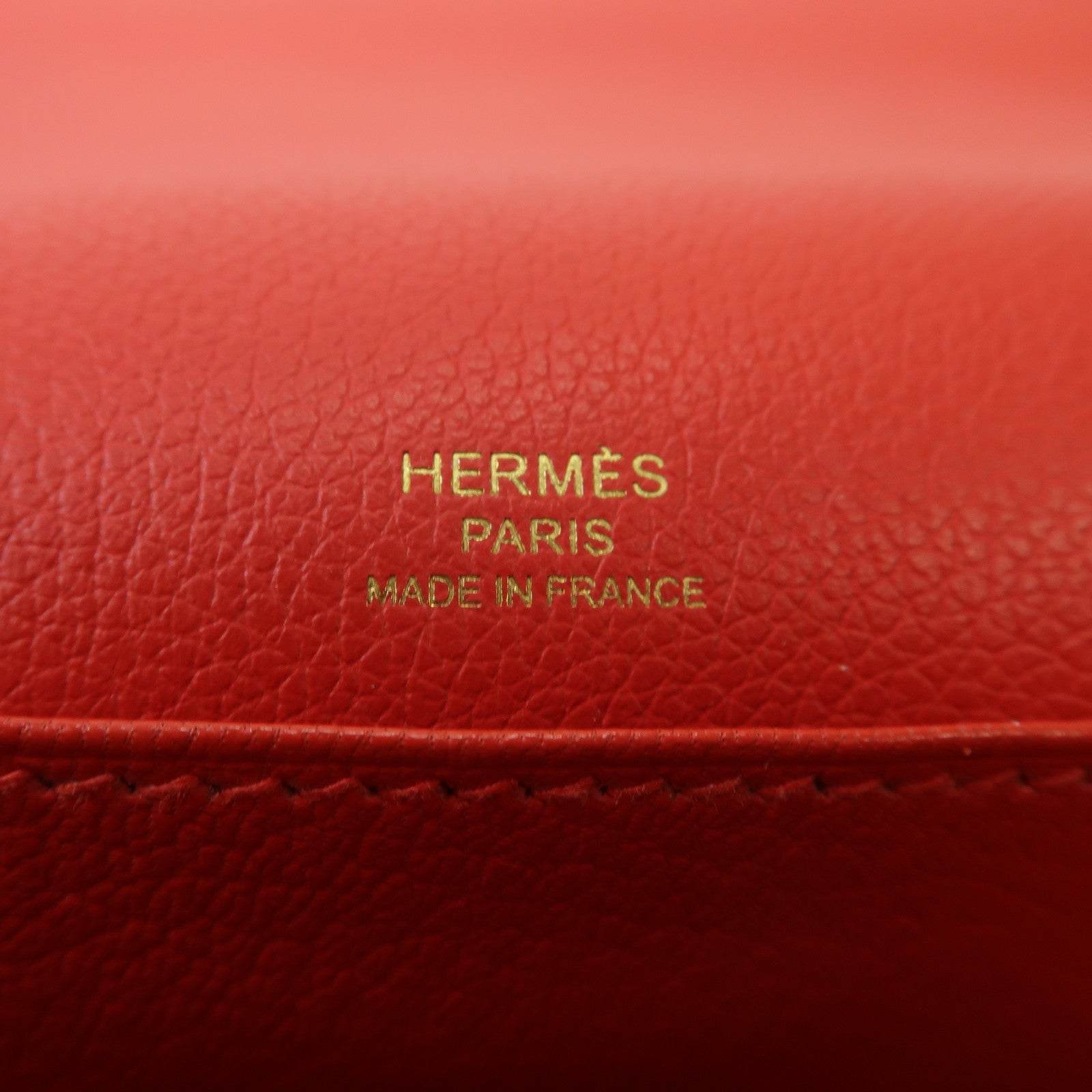 HERMES Evercolor皮革Mini Roulis金扣肩背袋Rouge Casaque法拉利紅