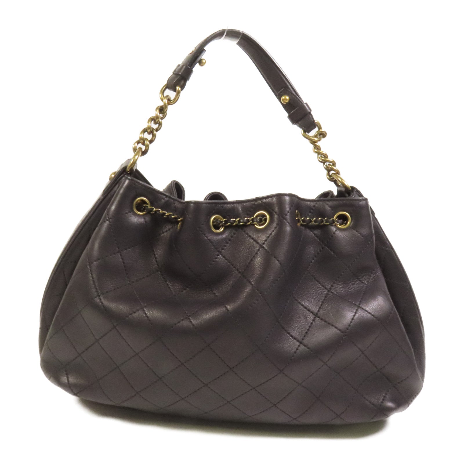 CHANEL 牛皮皮革Shoulder Bag金扣手挽肩背兩用袋