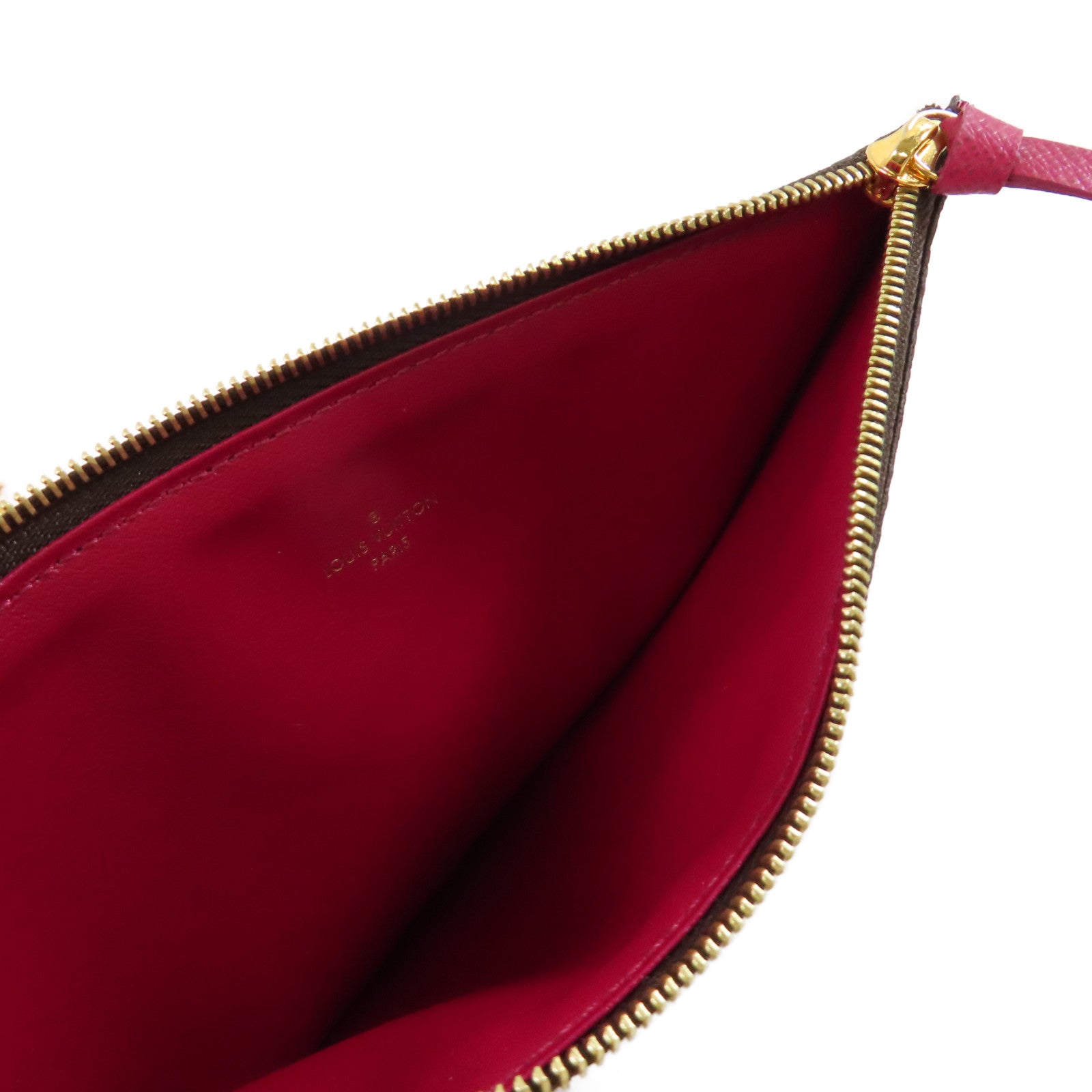 LOUIS VUITTON Monogram Pochette Felicie Shoulder Bag金扣鏈帶肩背袋啡色