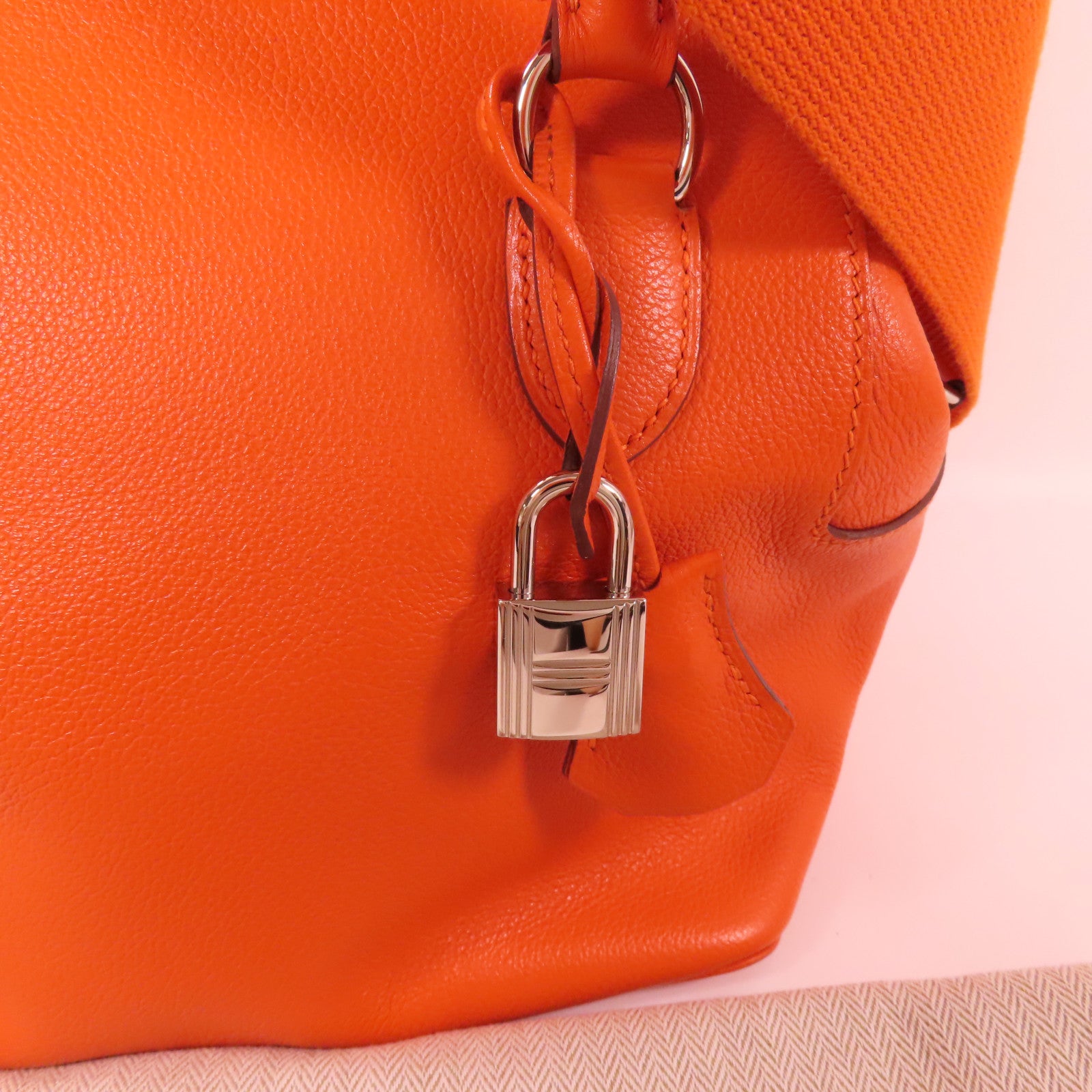 HERMES 【激減優惠】Clemence皮革Tool Box 20手挽肩背兩用袋Orange