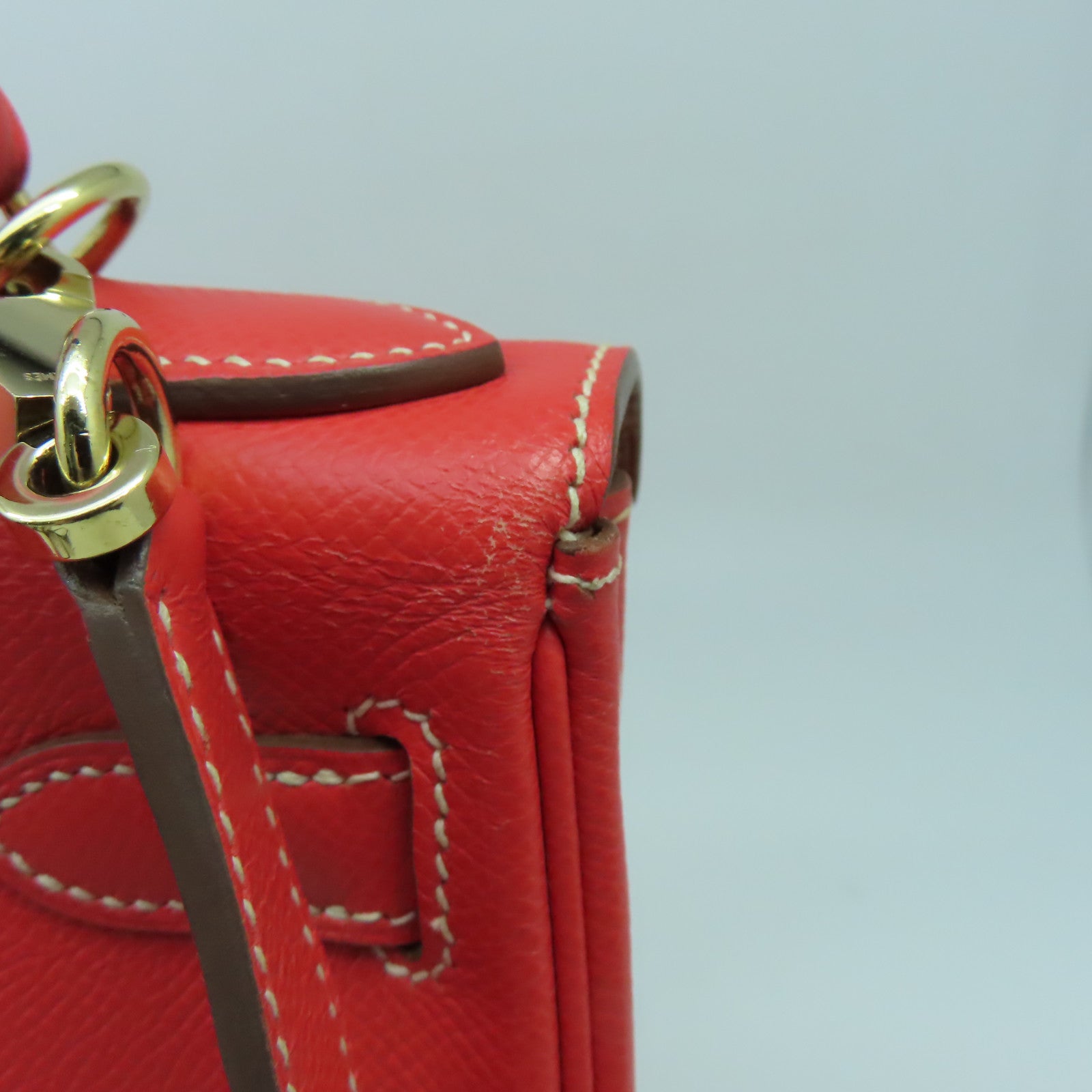 HERMES 【清倉大減價】Epsom皮革Kelly 28金扣手挽肩背兩用袋桃紅色