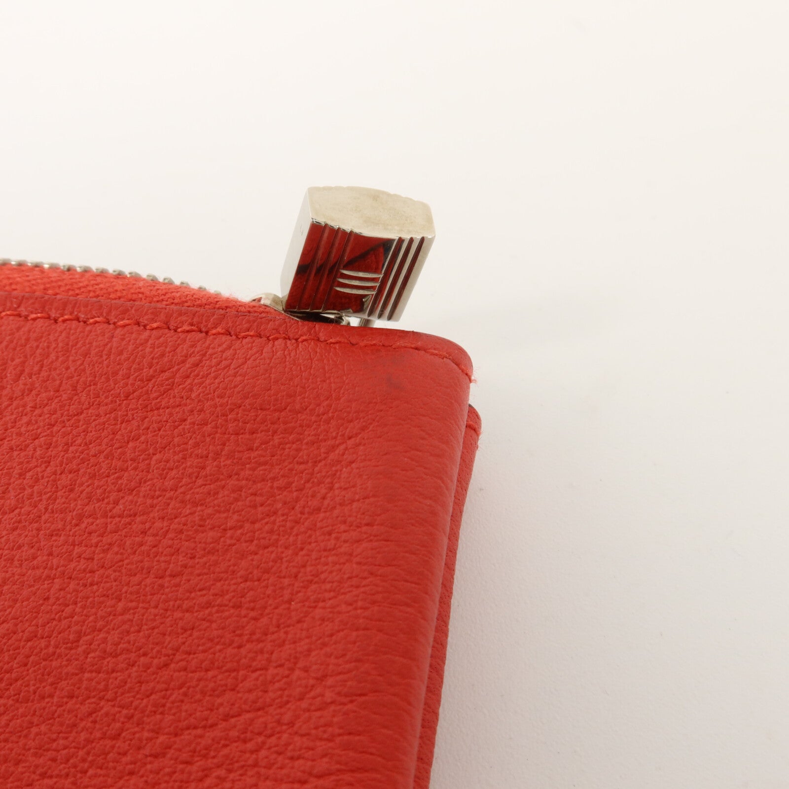 HERMES Evercolor皮革Atout Pouch 14(PM)小袋Rouge Casaque/Bleu Du Nord