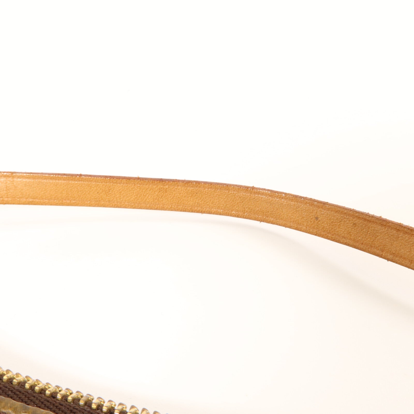 LOUIS VUITTON Monogram Pochette Accessoires金扣手挽袋棕色