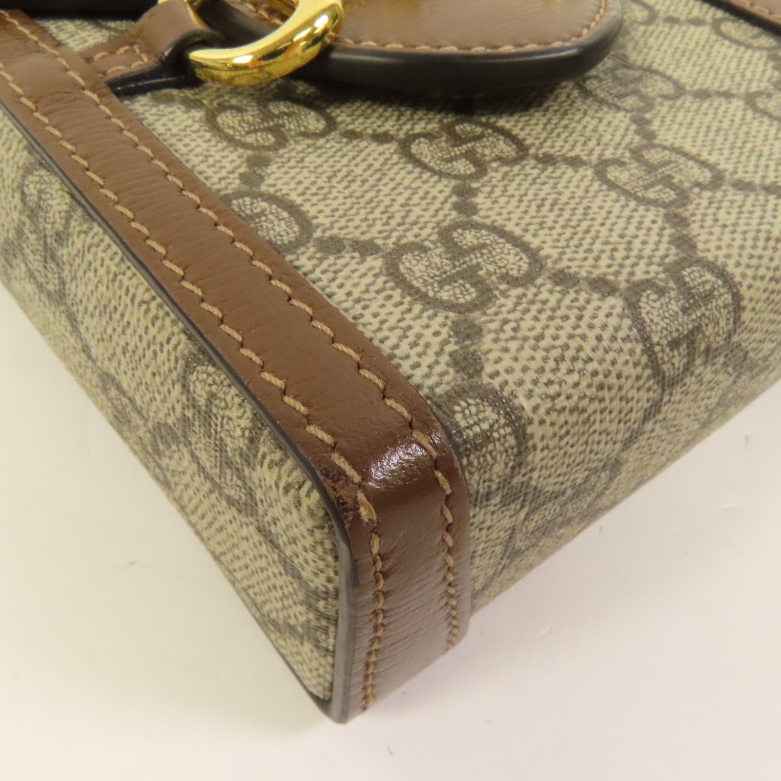 GUCCI 塗層帆布Horsebit 1955 Mini金扣肩背袋