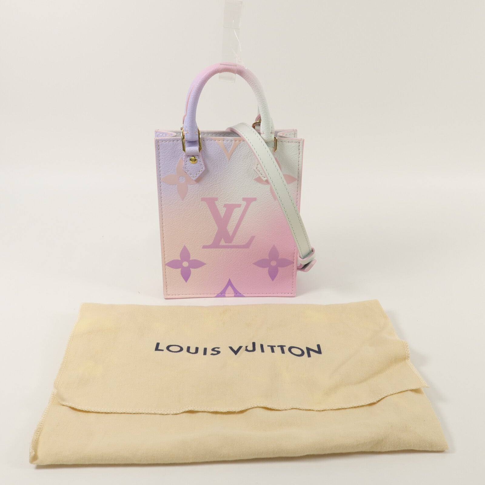 LOUIS VUITTON Monogram Giant Petit Sac Plat Spring in the City手挽肩背兩用袋