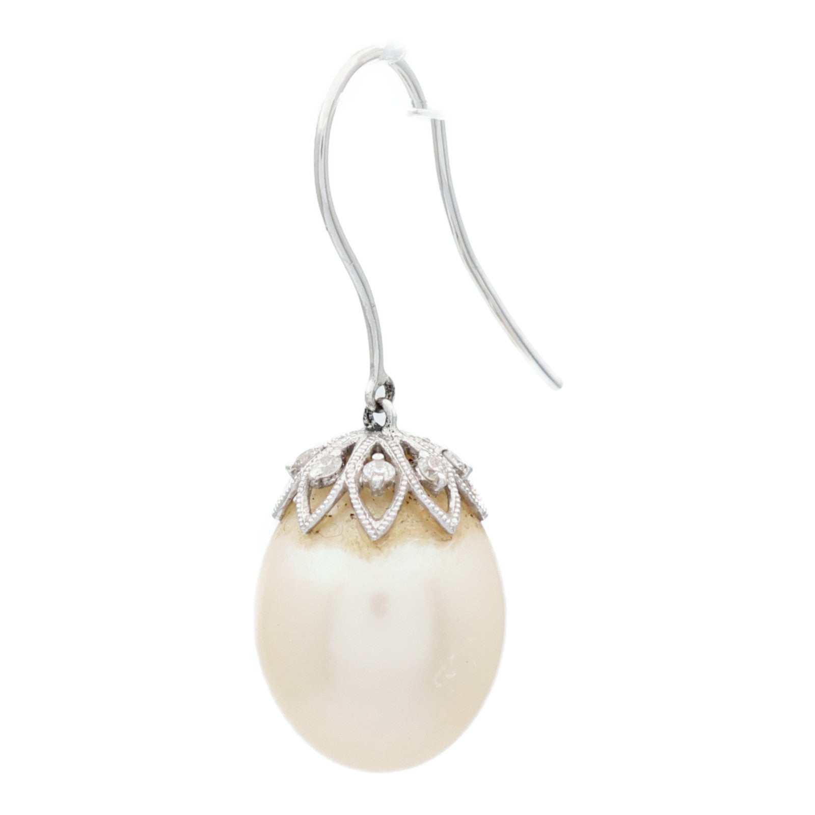 JEWELRY 18K白金Pearl Diamond Earrings珍珠鑽石耳環