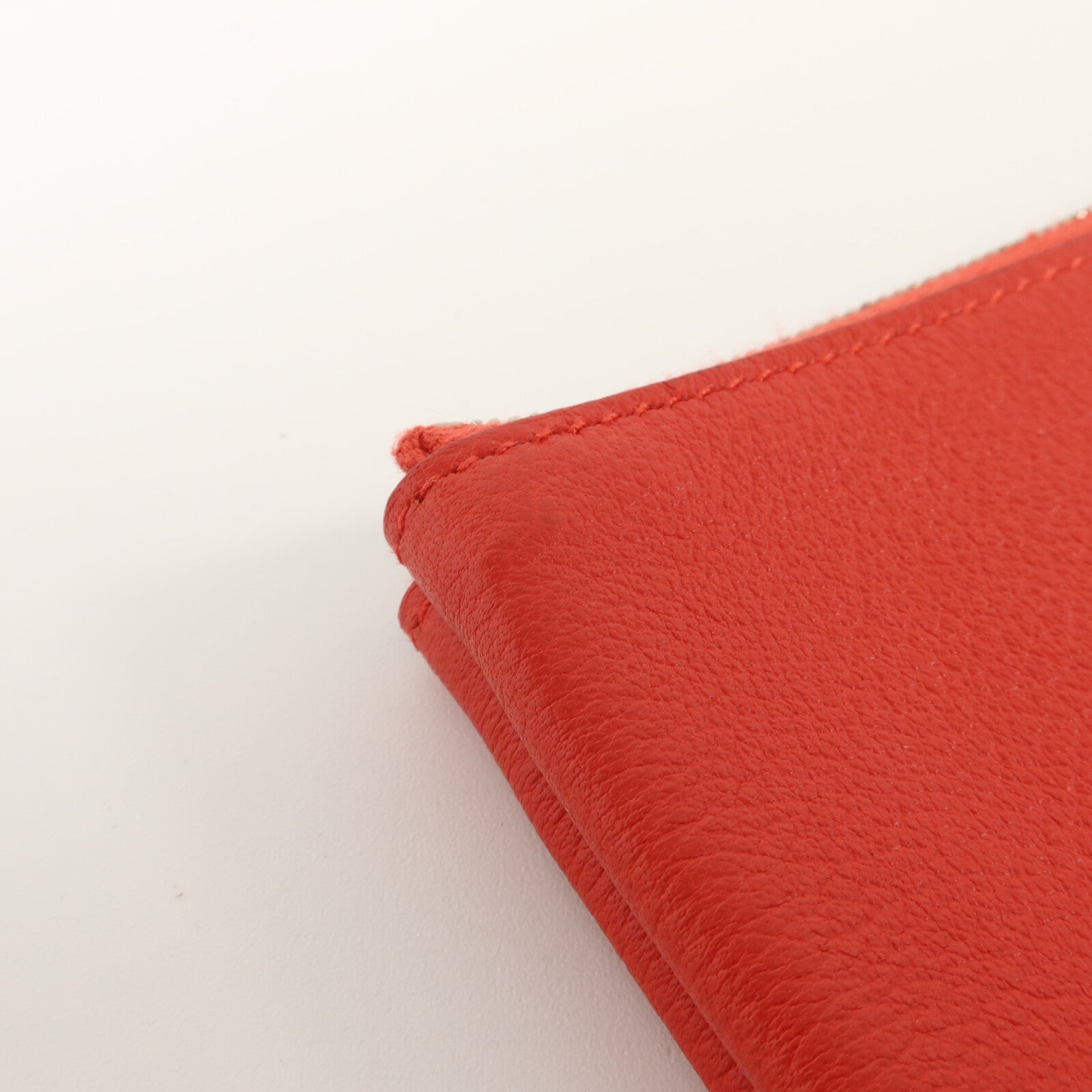 HERMES Evercolor皮革Atout Pouch 14(PM)小袋Rouge Casaque/Bleu Du Nord