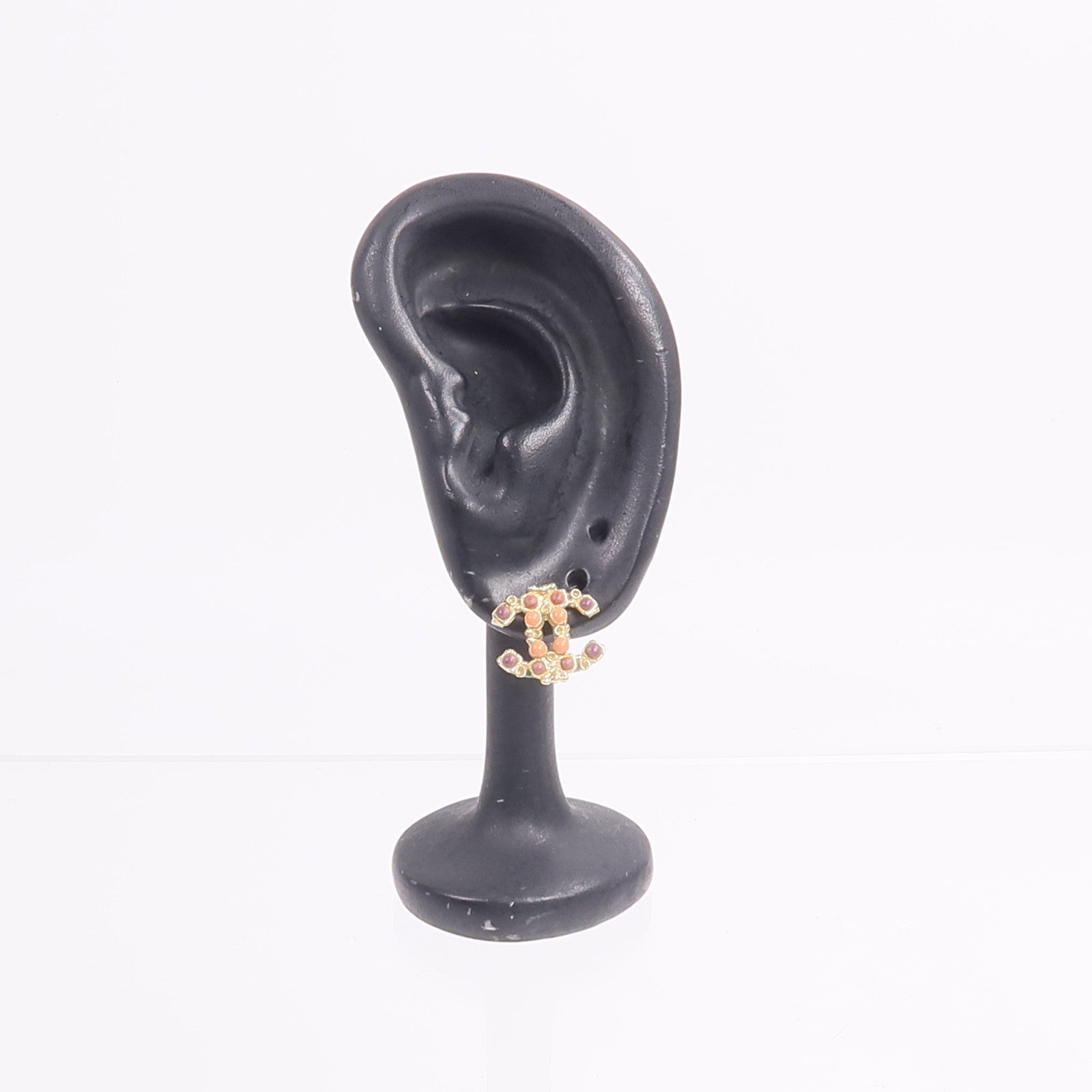 CHANEL 金屬/珊瑚石Earrings耳環