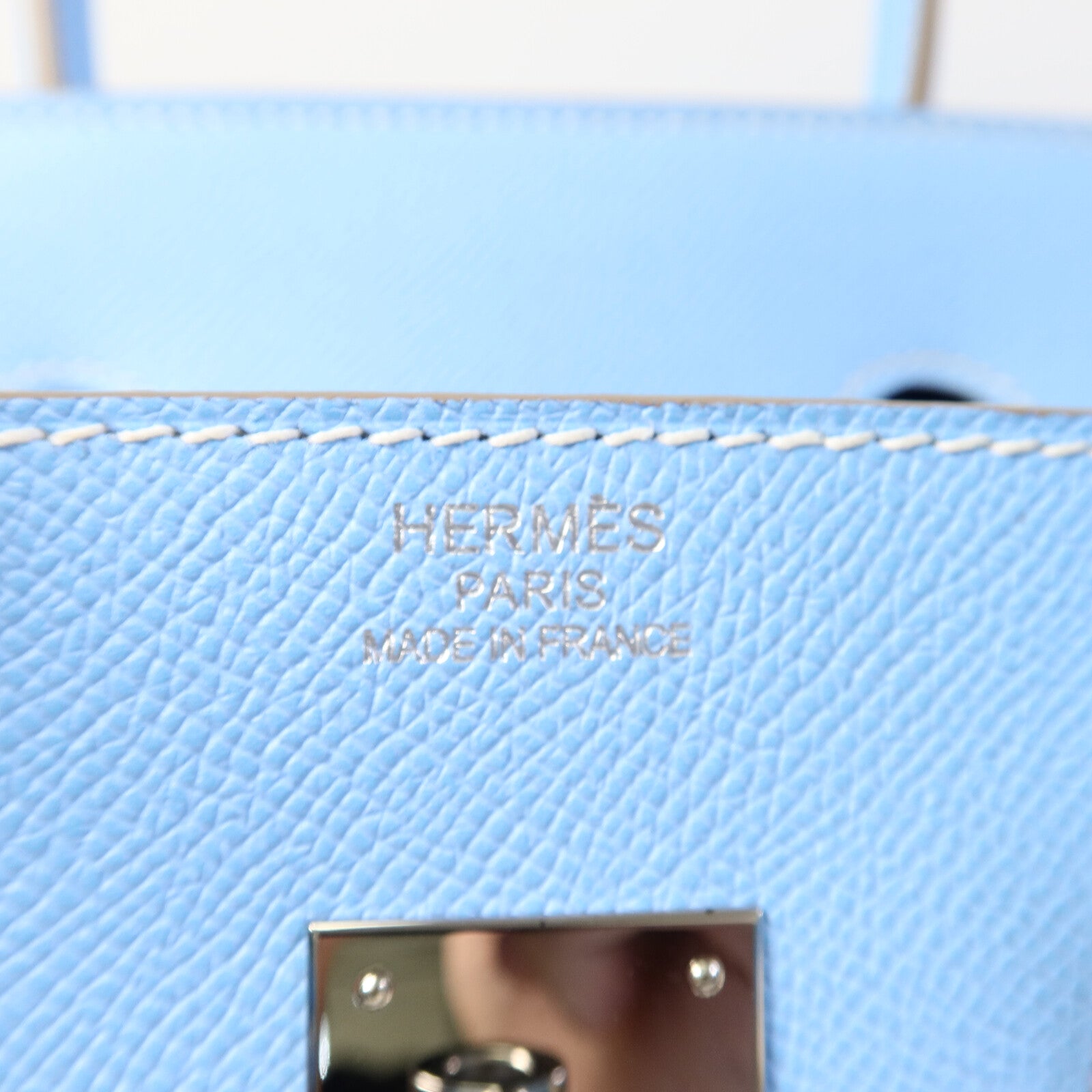 HERMES Epsom皮革Birkin 35手挽袋Celeste/Mykonos